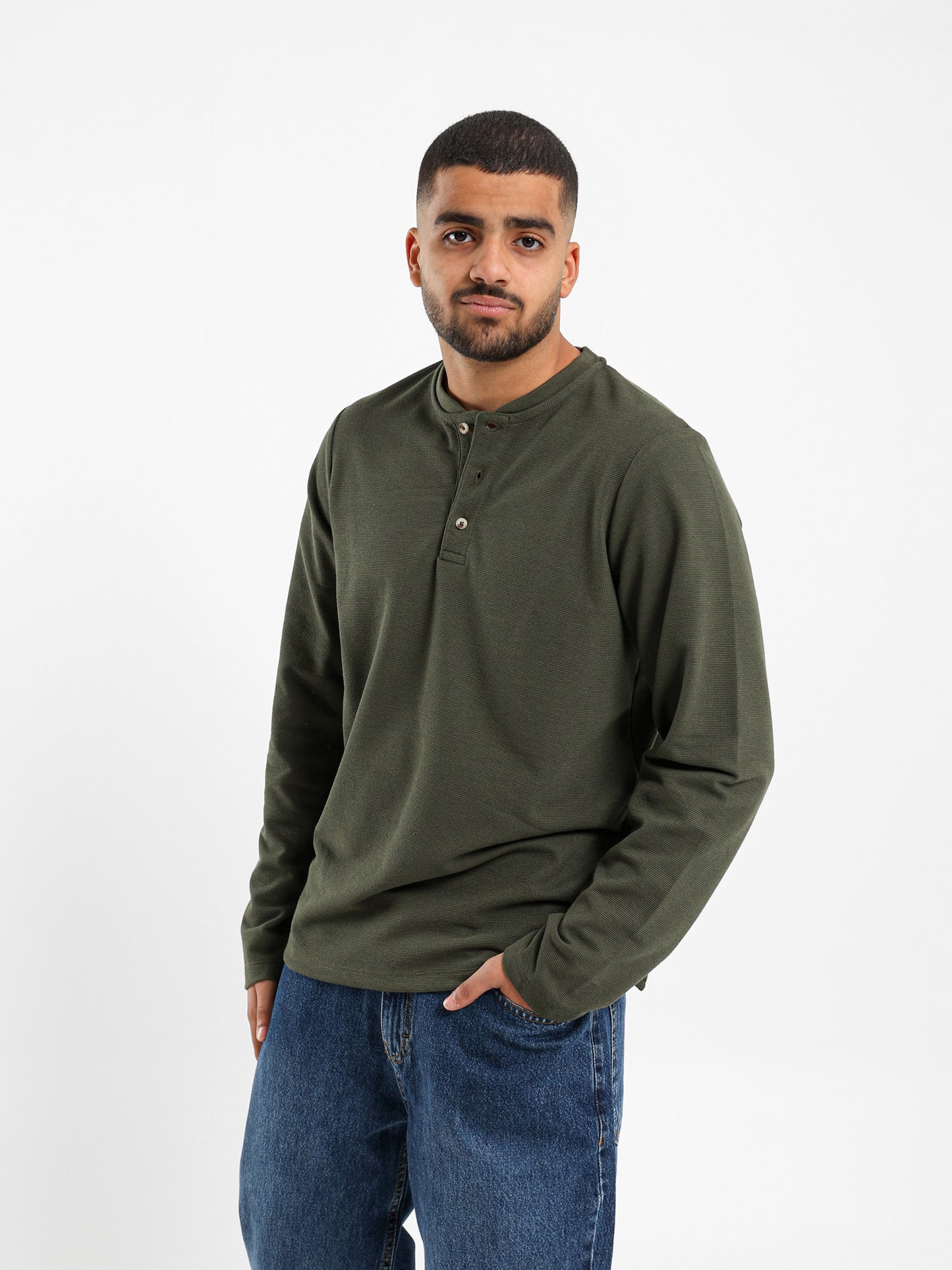 Granded Collar Long Sleeve T-Shirt