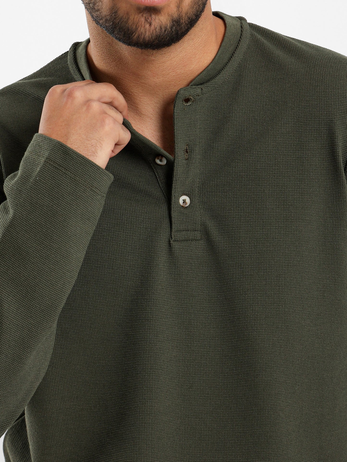 Granded Collar Long Sleeve T-Shirt