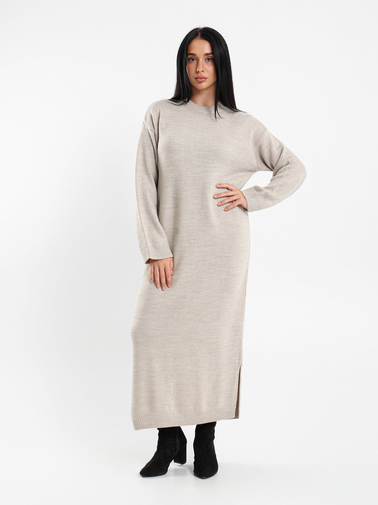 Midi High-Neck Dress