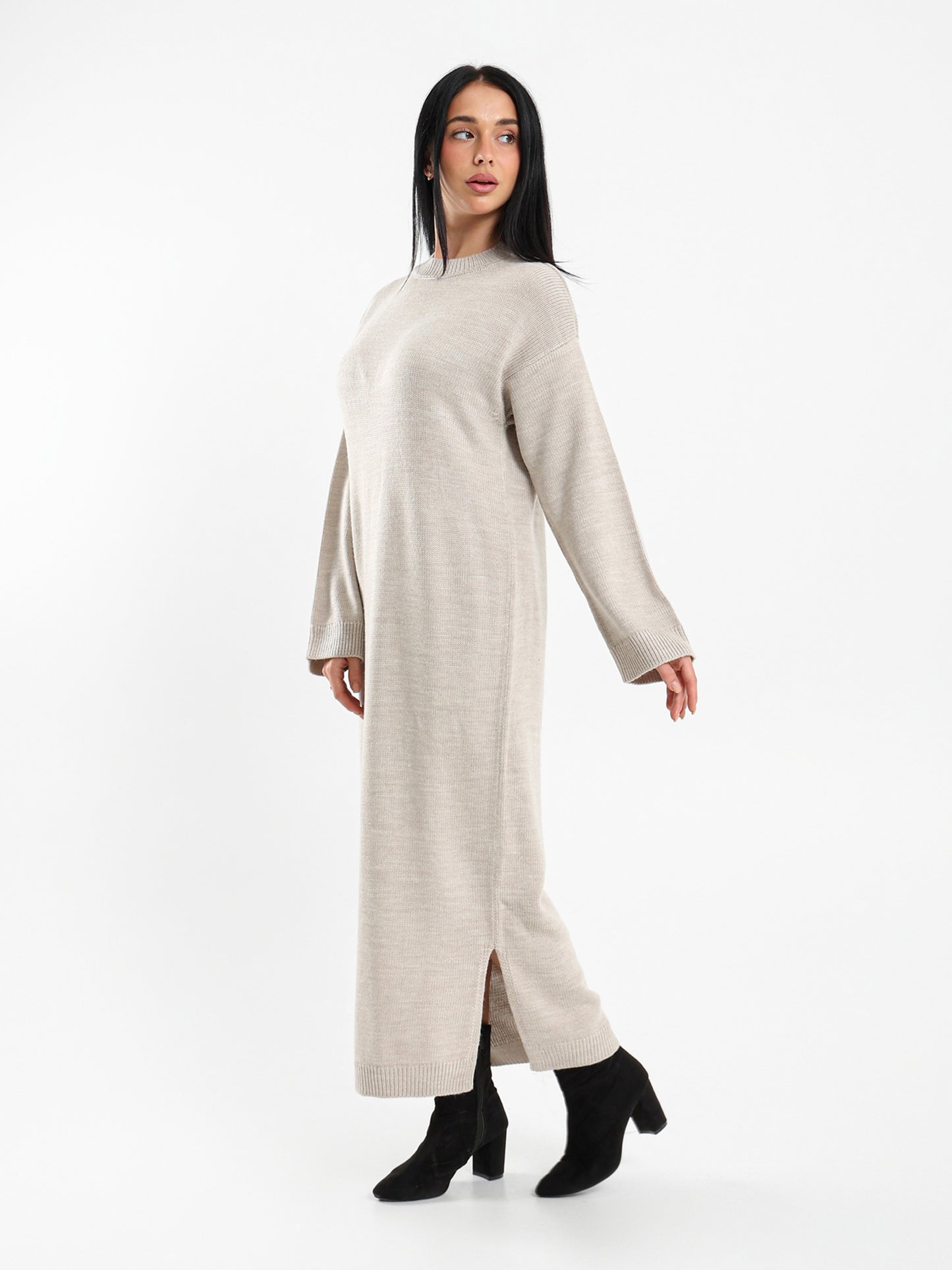 Midi High-Neck Dress