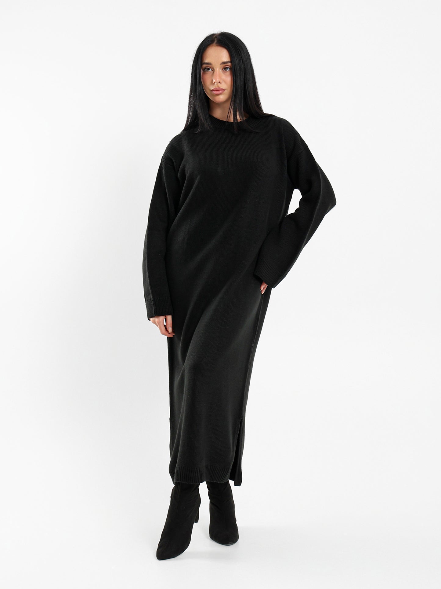 Midi High-Neck Dress