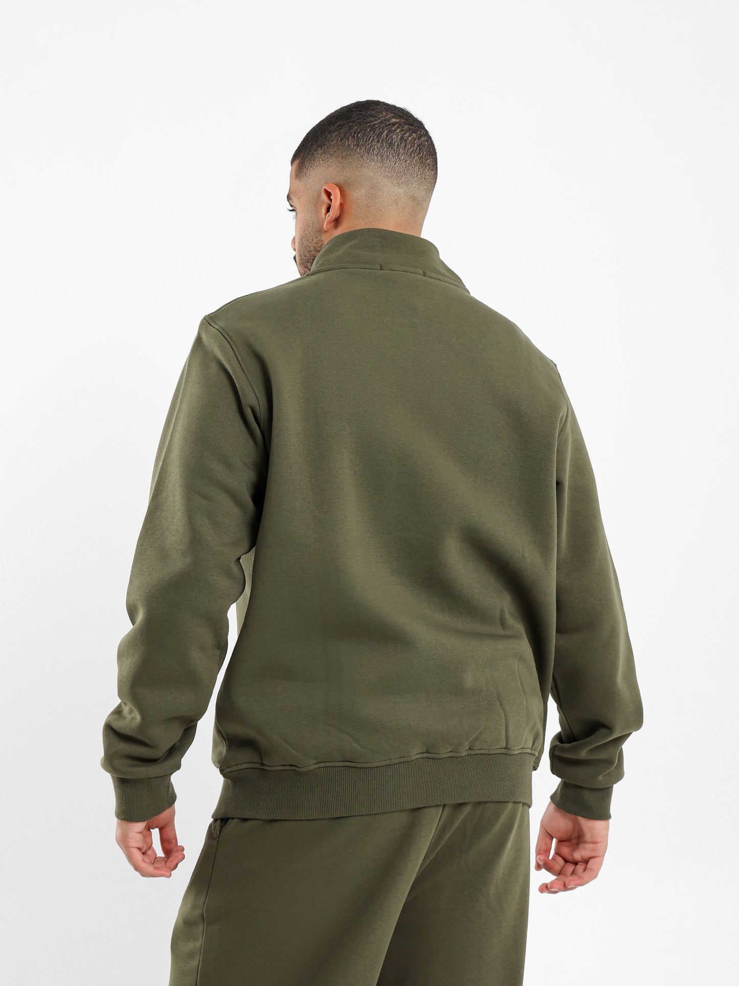 Zip-Up Closure High Neck Sweatshirt