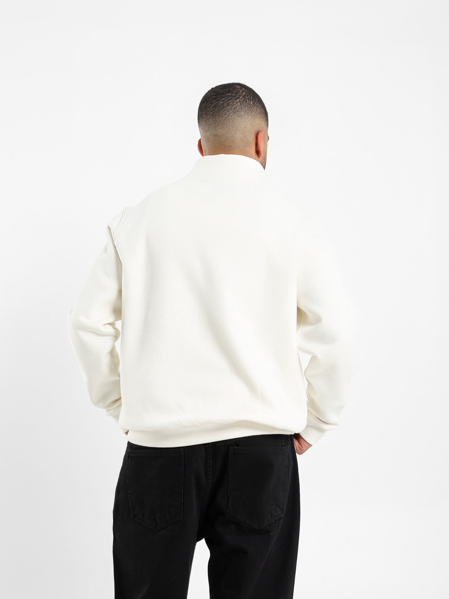 Zip-Up Closure High Neck Sweatshirt