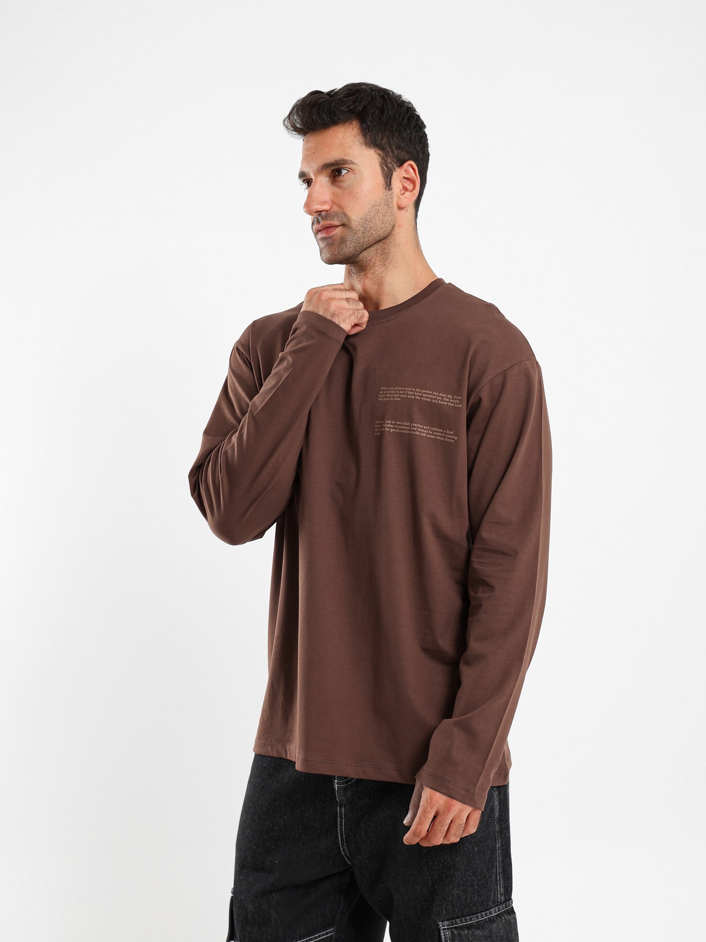 Oversized Heavy Jersey T-Shirt with Front Print