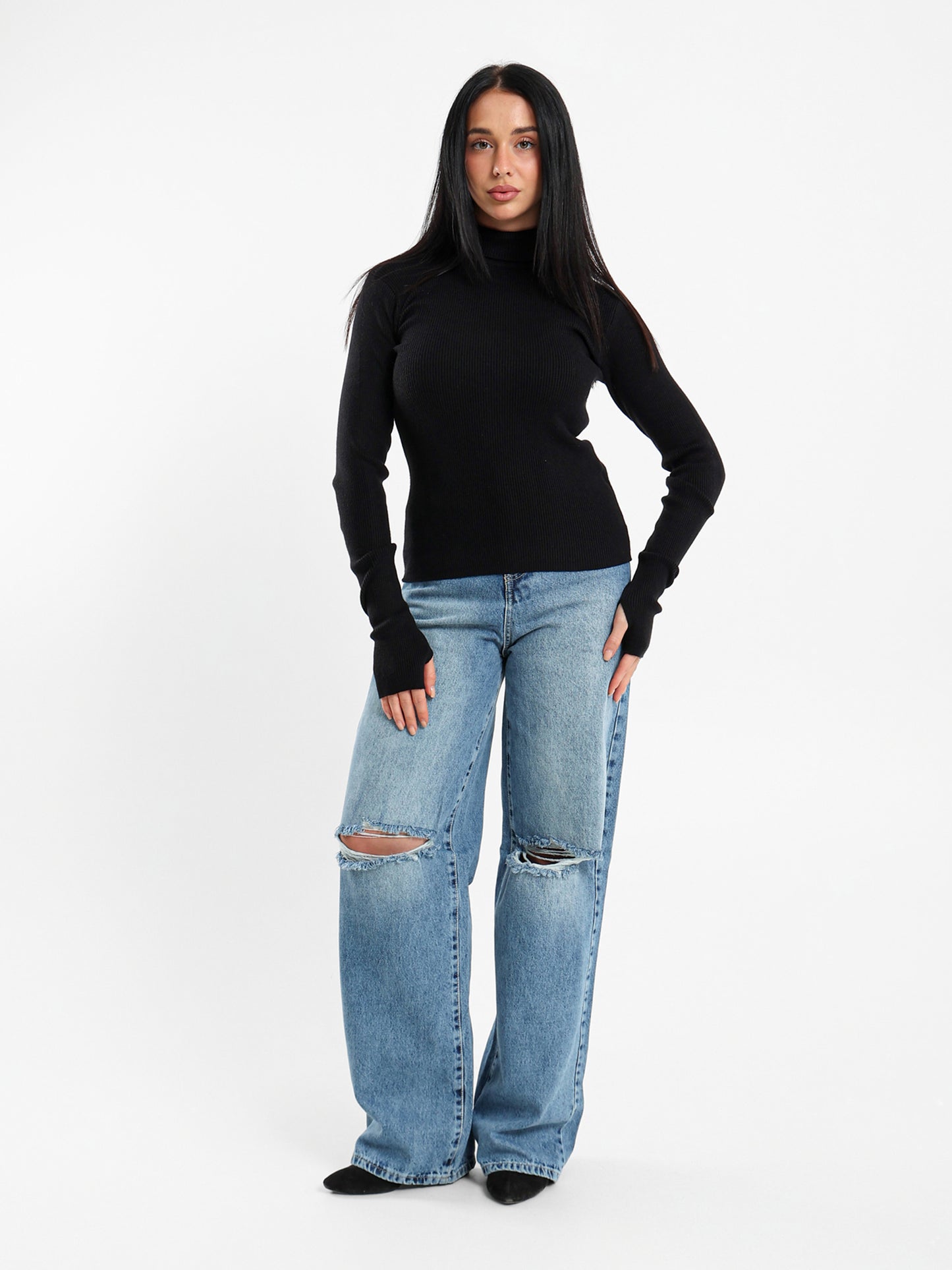 Fitted Turtleneck Pullover