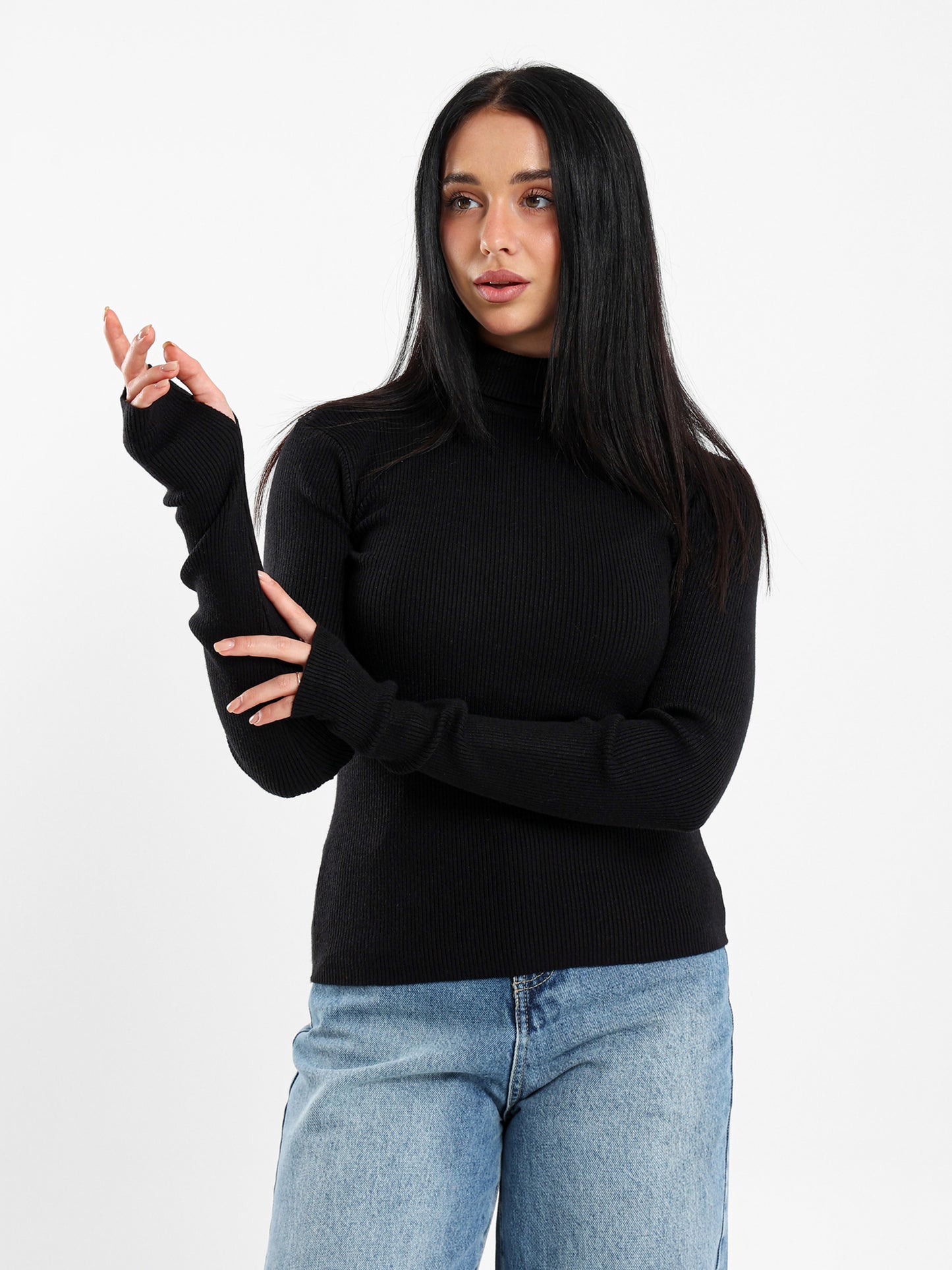 Fitted Turtleneck Pullover