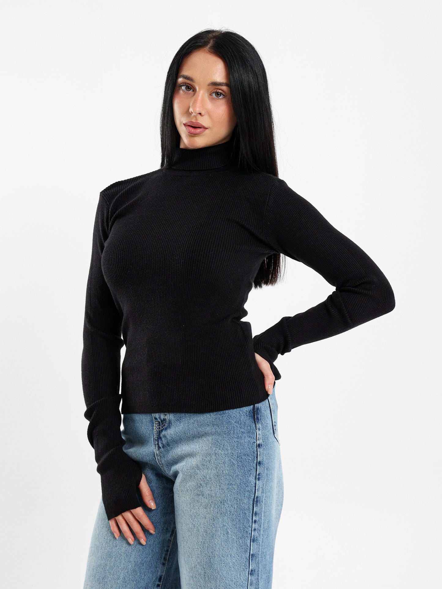 Fitted Turtleneck Pullover