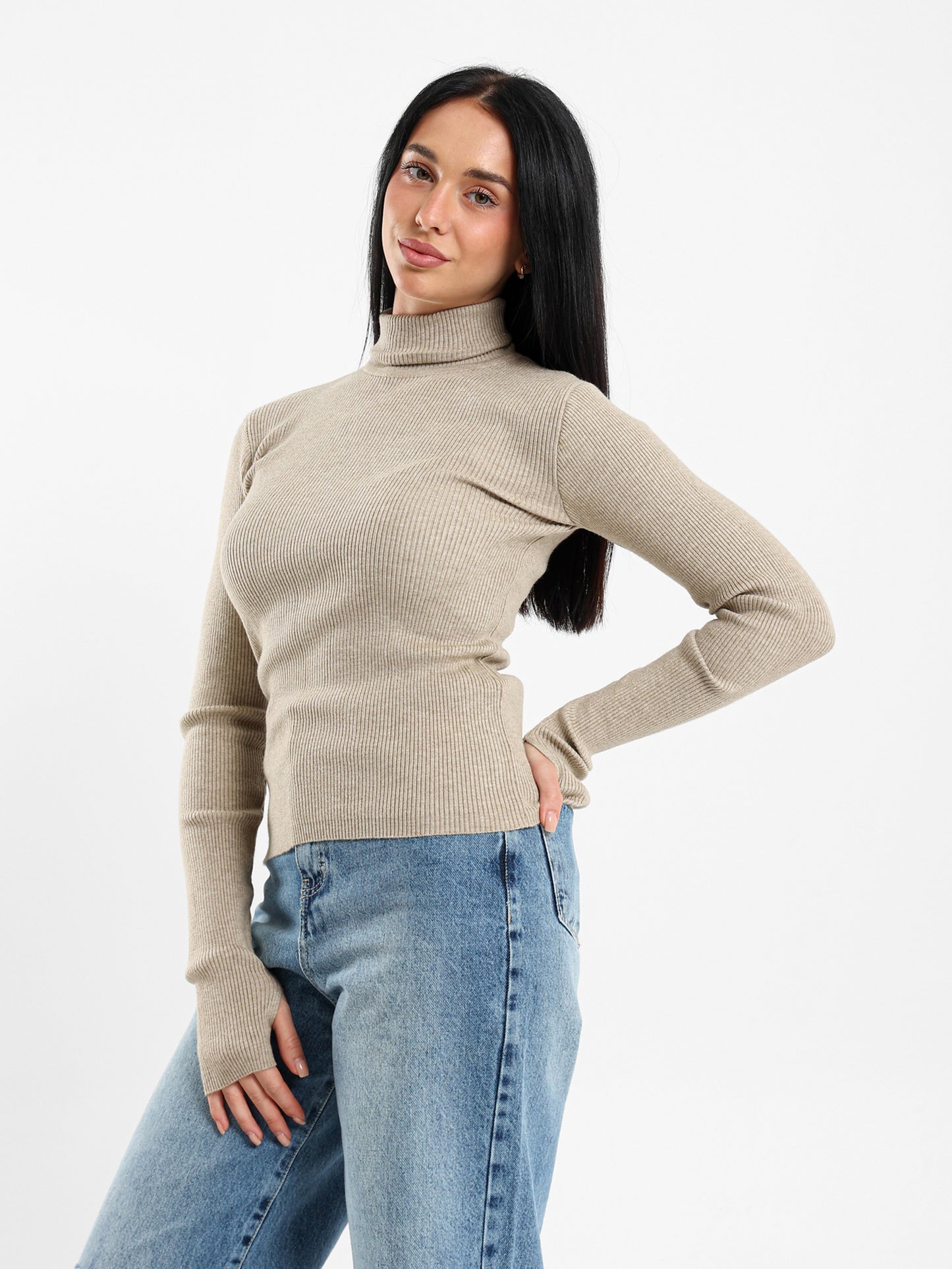Fitted Turtleneck Pullover