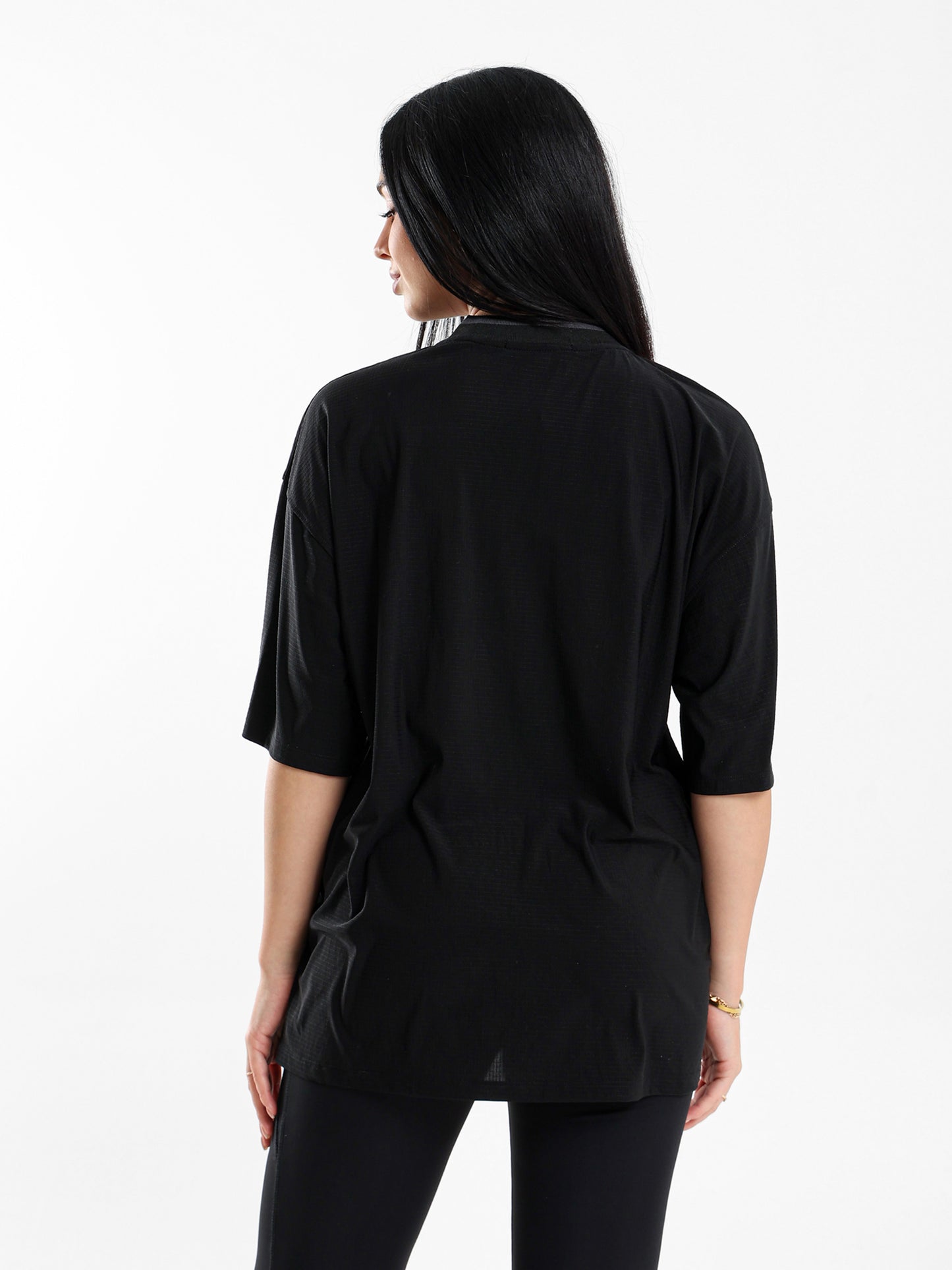 Sporty V-Neck T-Shirt with Print