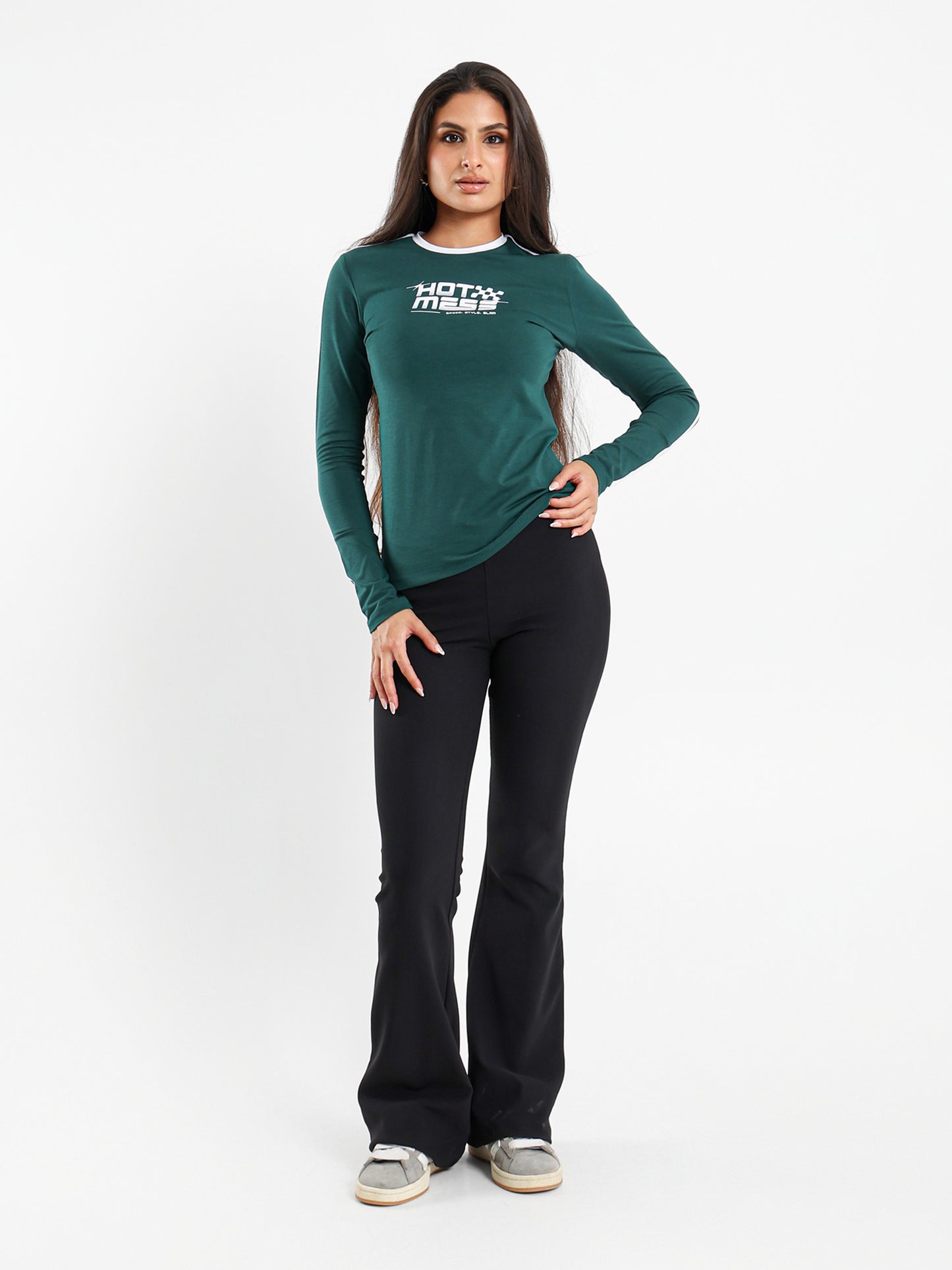 Long Sleeve T-Shirt with Contrast Side