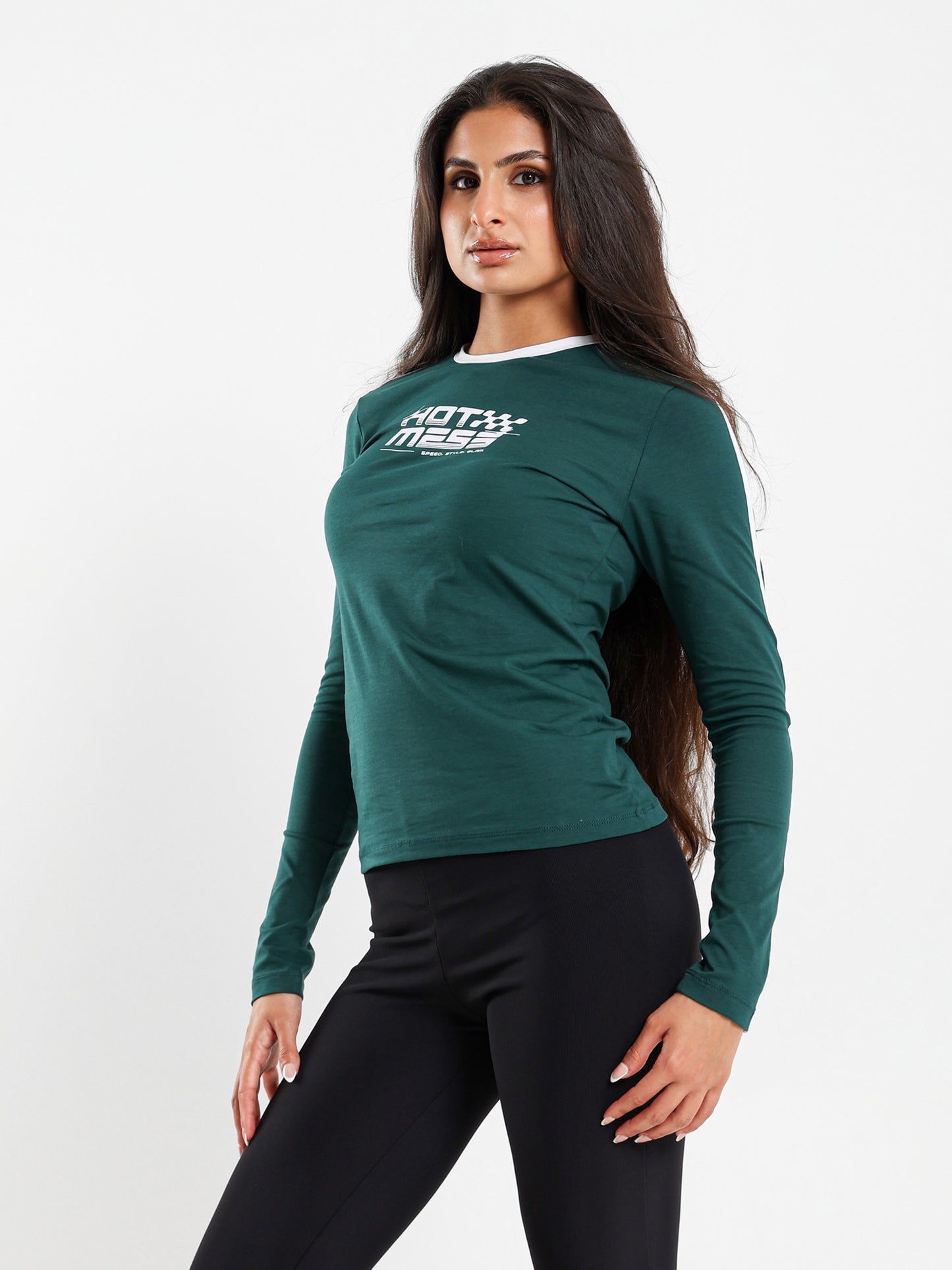 Long Sleeve T-Shirt with Contrast Side