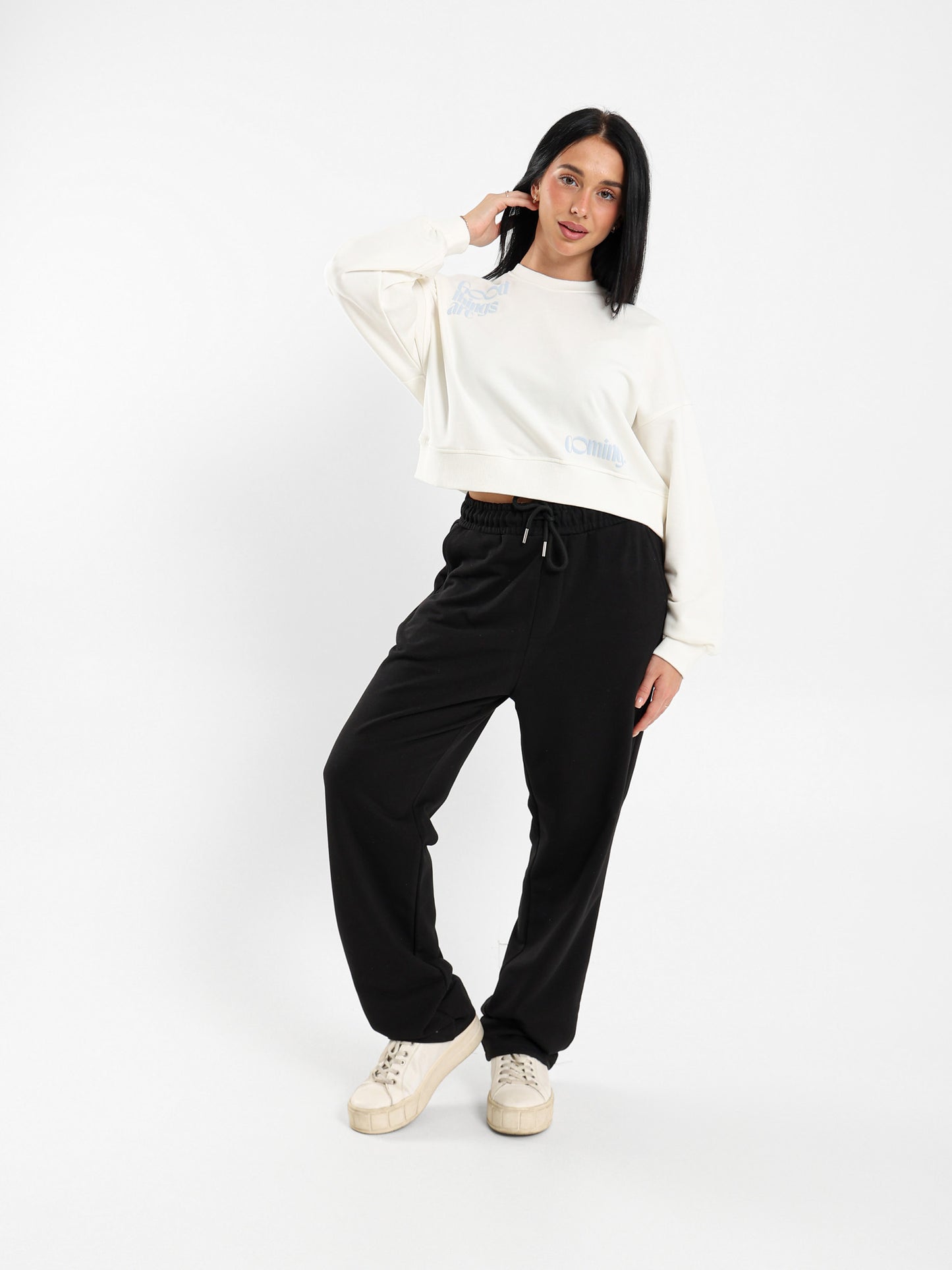 New Start Printed Cropped Sweatshirt