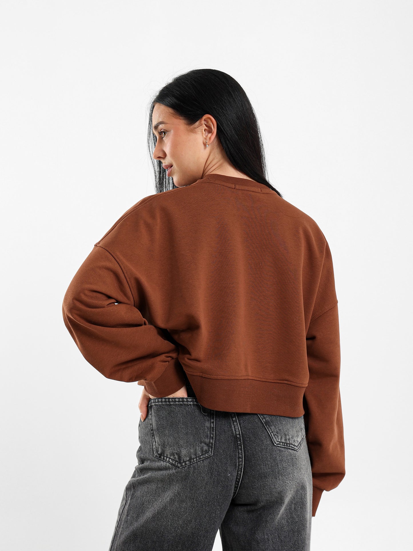 Oversized Sweatshirt with Eyelet Detail