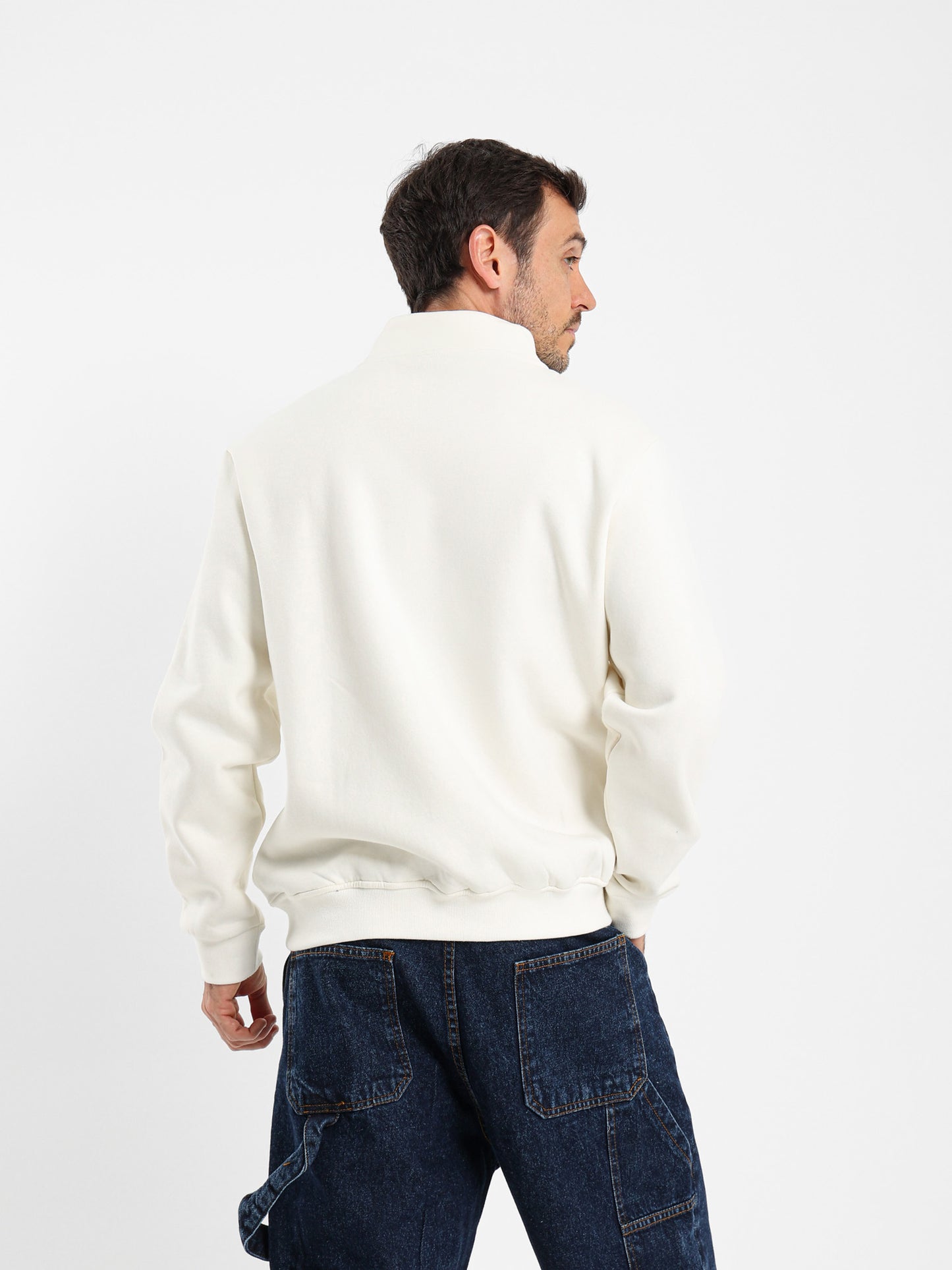 Mock Neck Zip-Up Sweatshirt