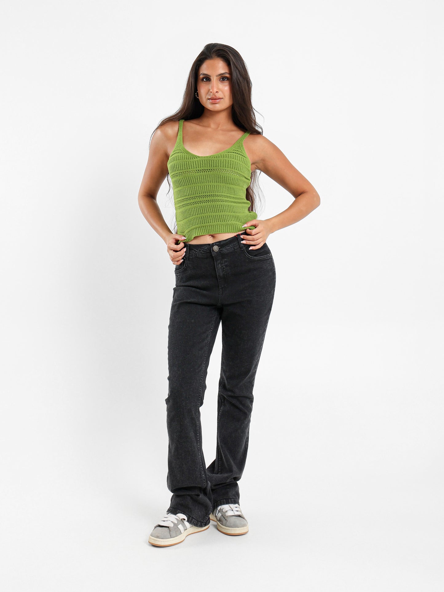 Wide Spaghetti Straps Knit Top