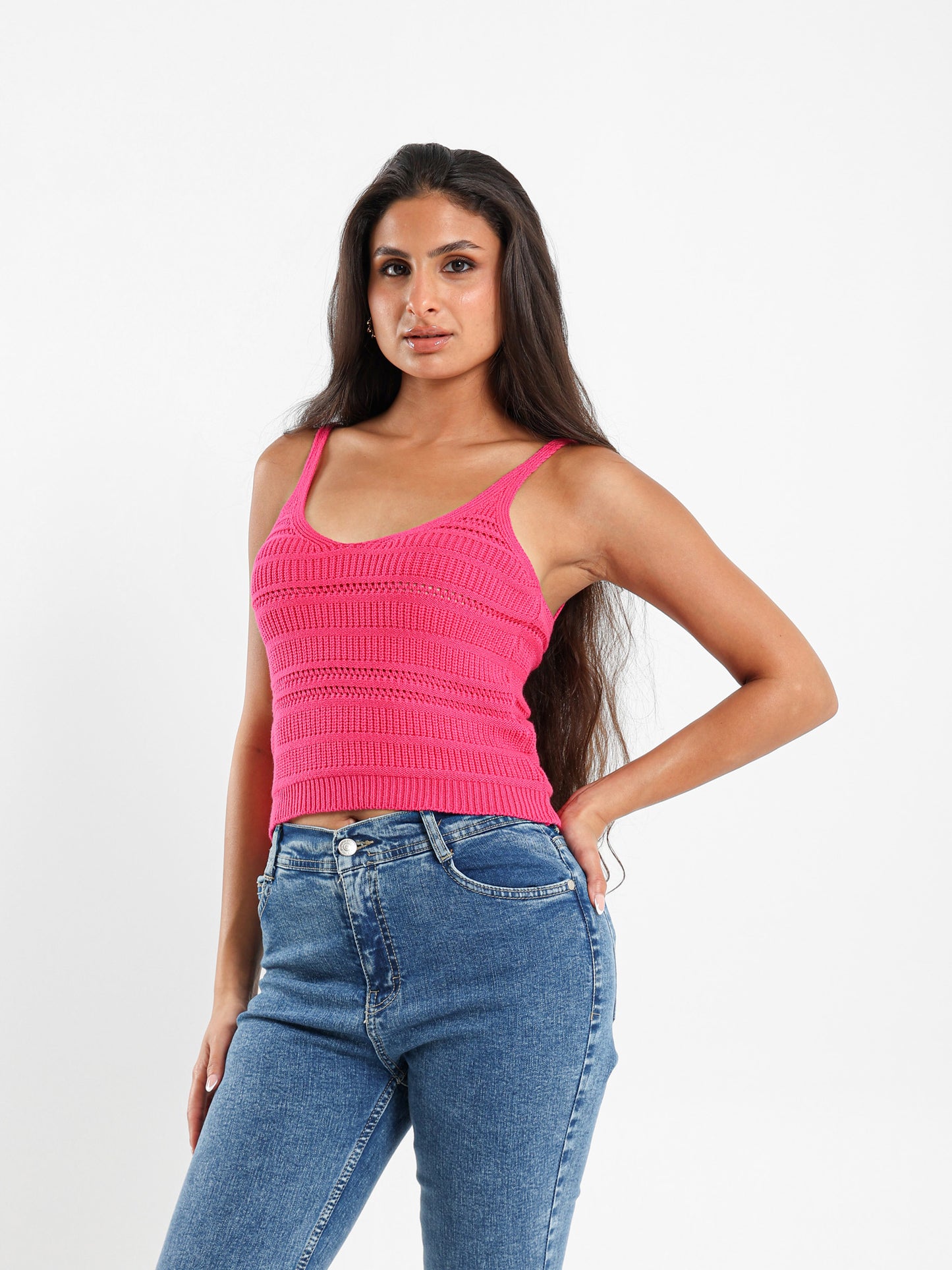 Wide Spaghetti Straps Knit Top