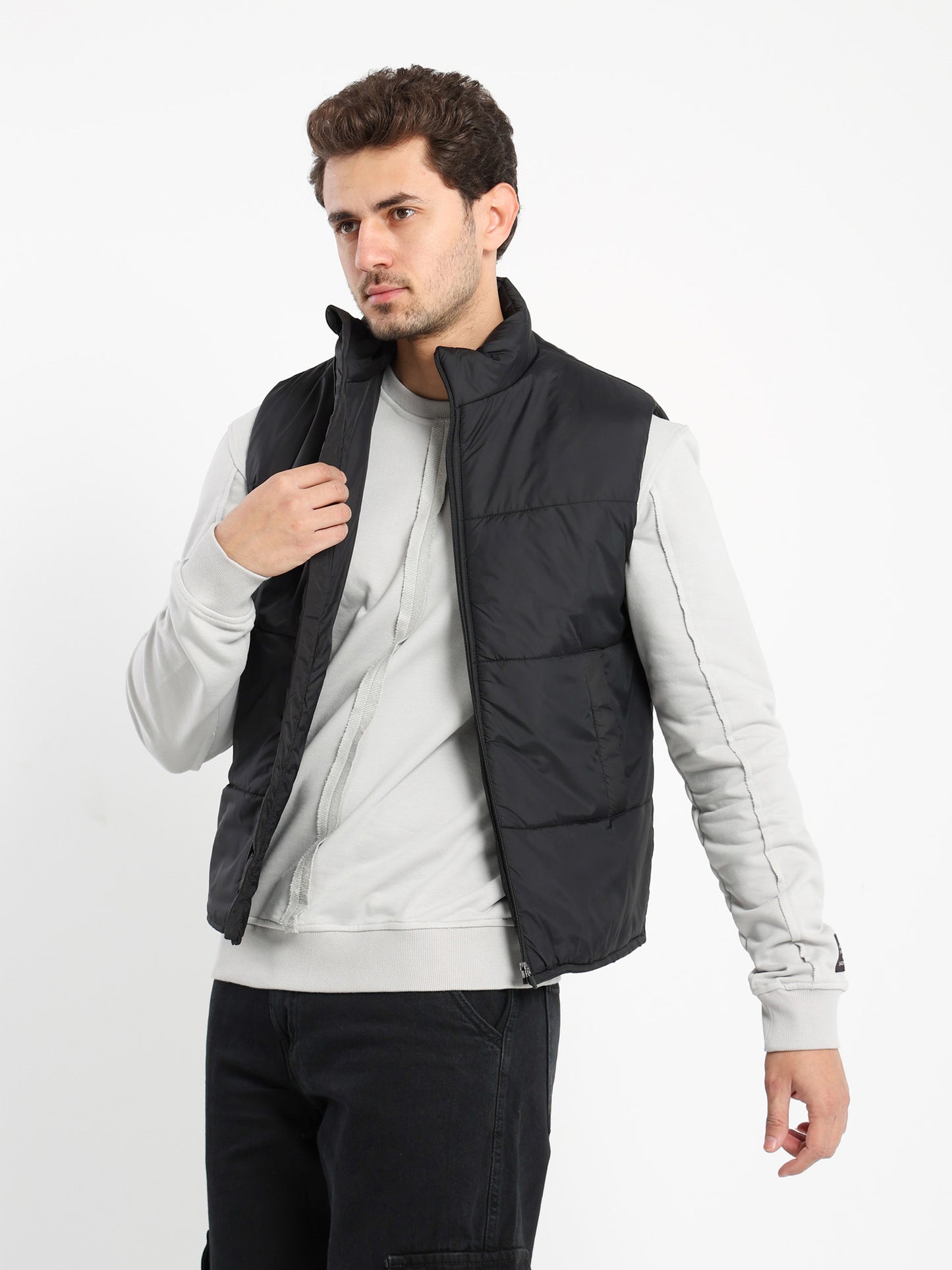 Textured Puffed Vest - Outlet