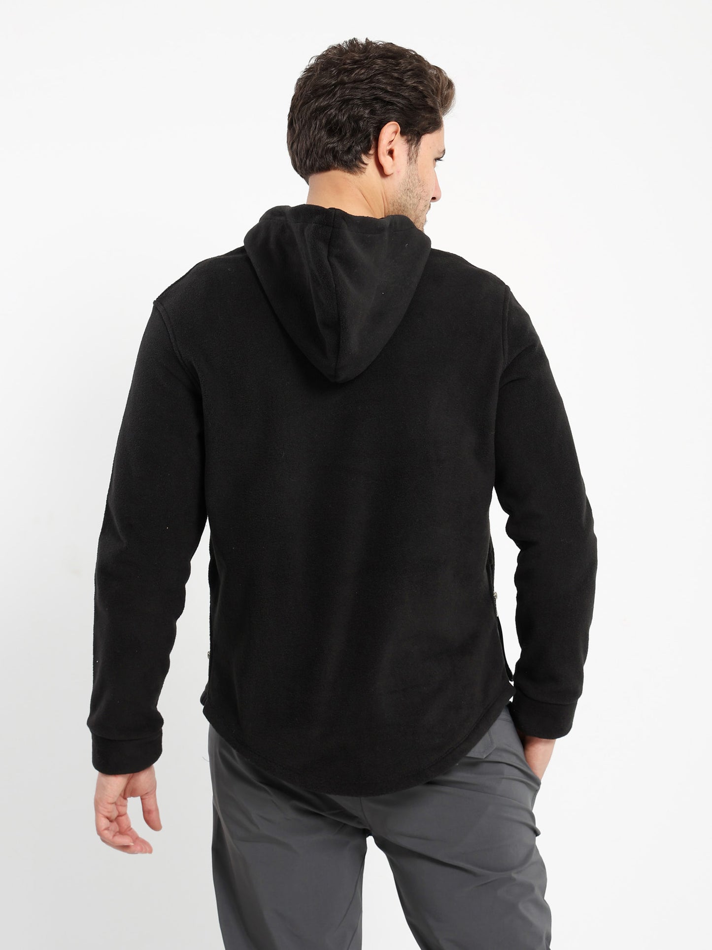 Mock Neck Hoodie with Zipper Closure - Outlet