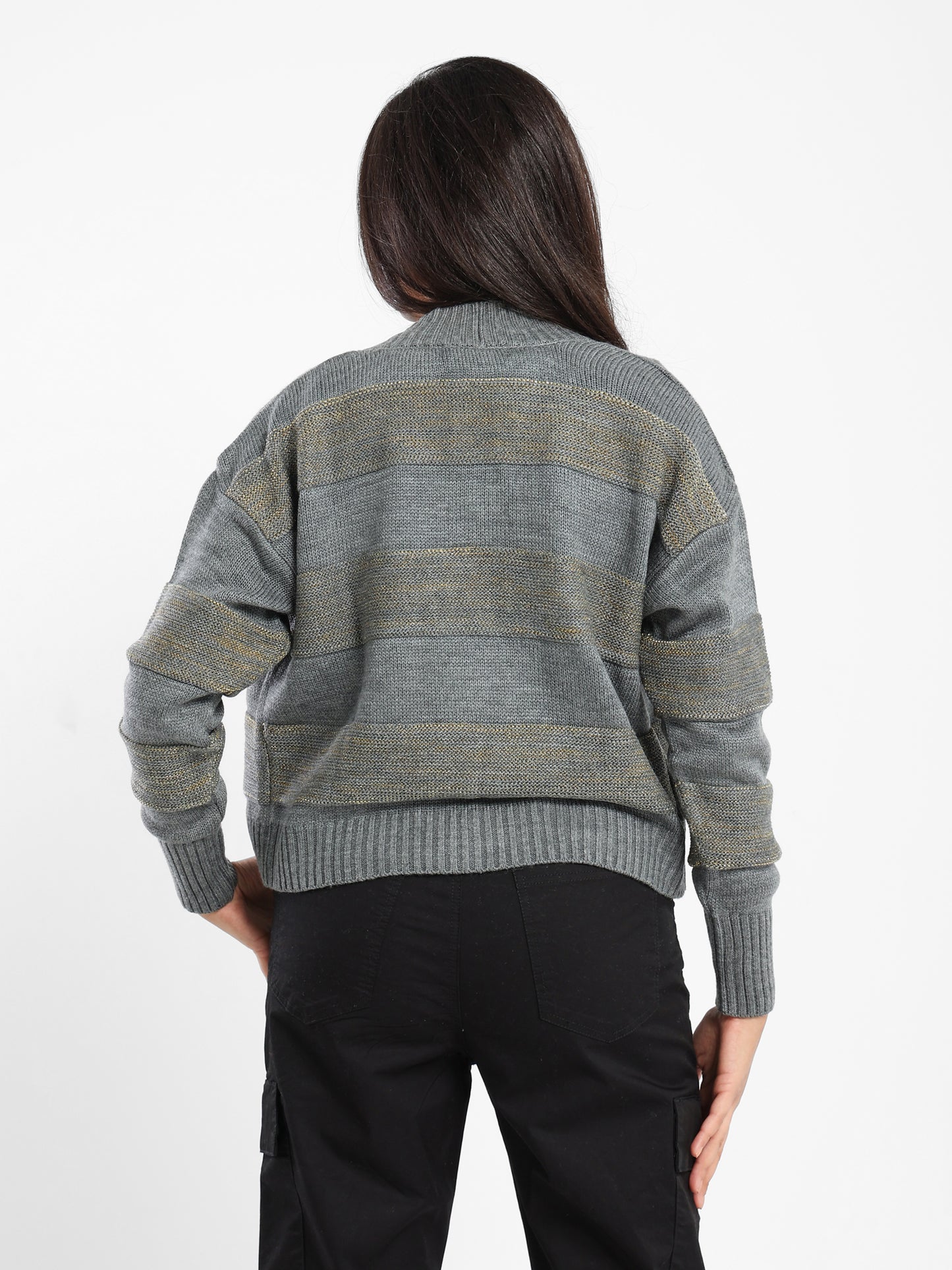 Shiny Striped Cardigan - Outlet