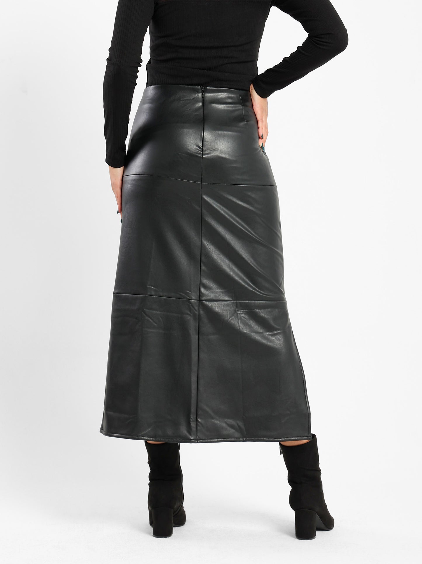 Midi Leather Skirt - Outlet