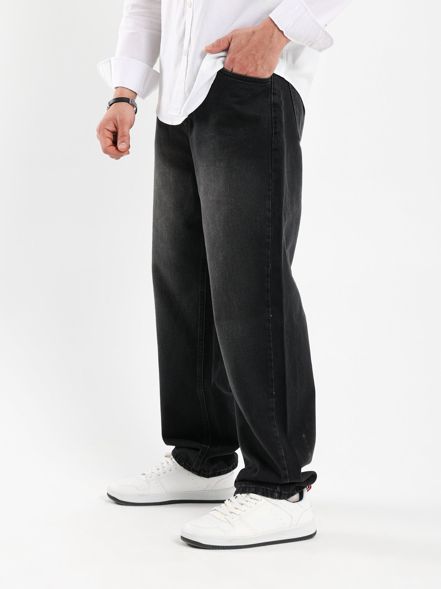Rigid Denim Jeans Matching Wash