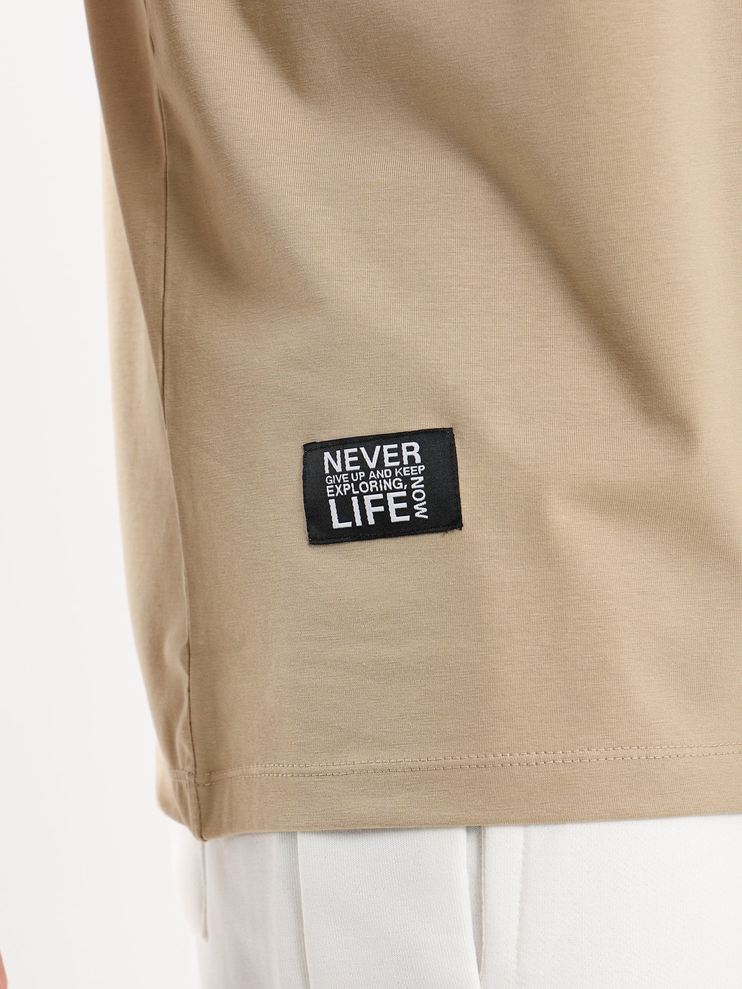 Sleeveless T Shirt with Woven Badge