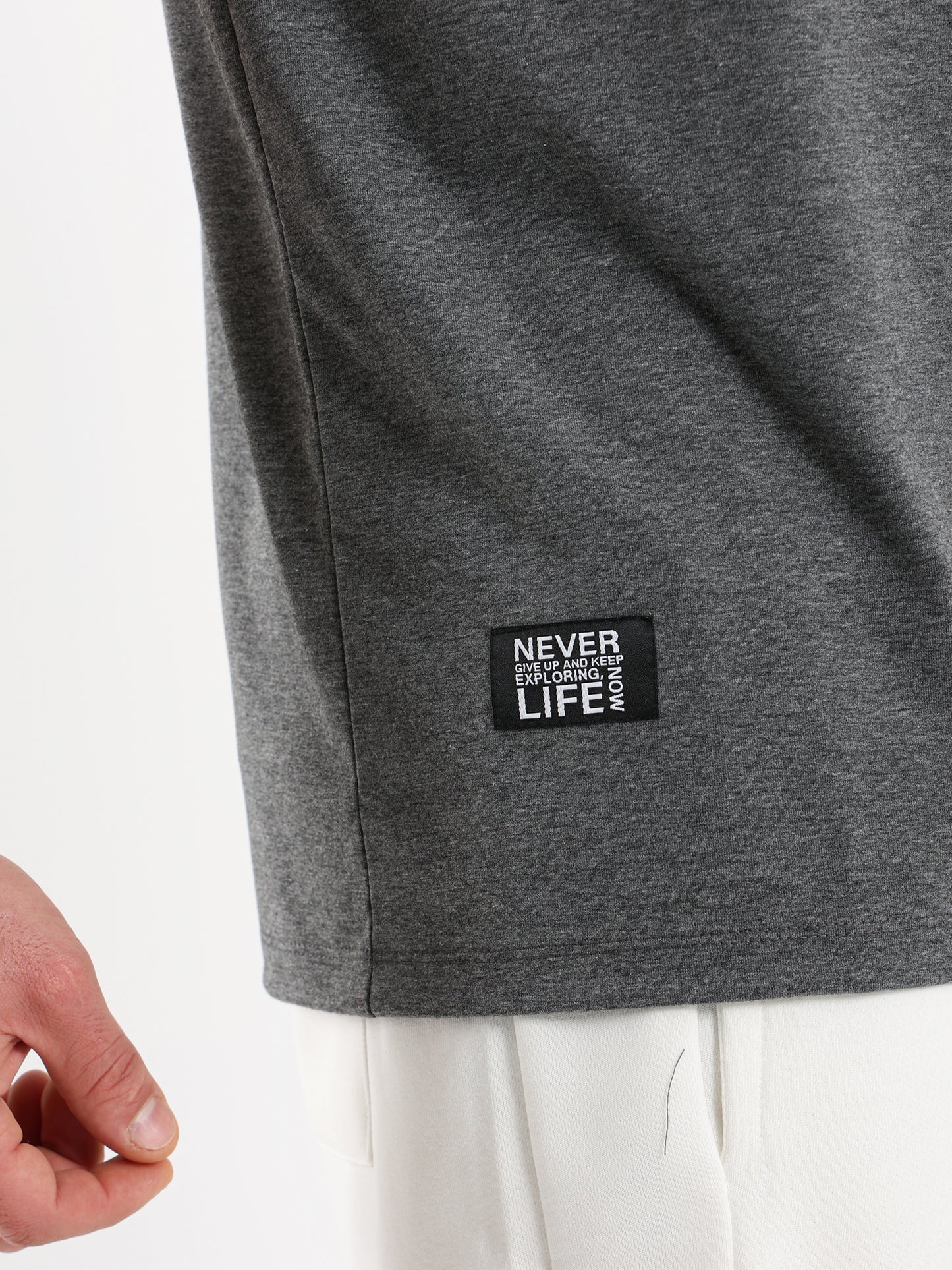 Sleeveless T Shirt with Woven Badge