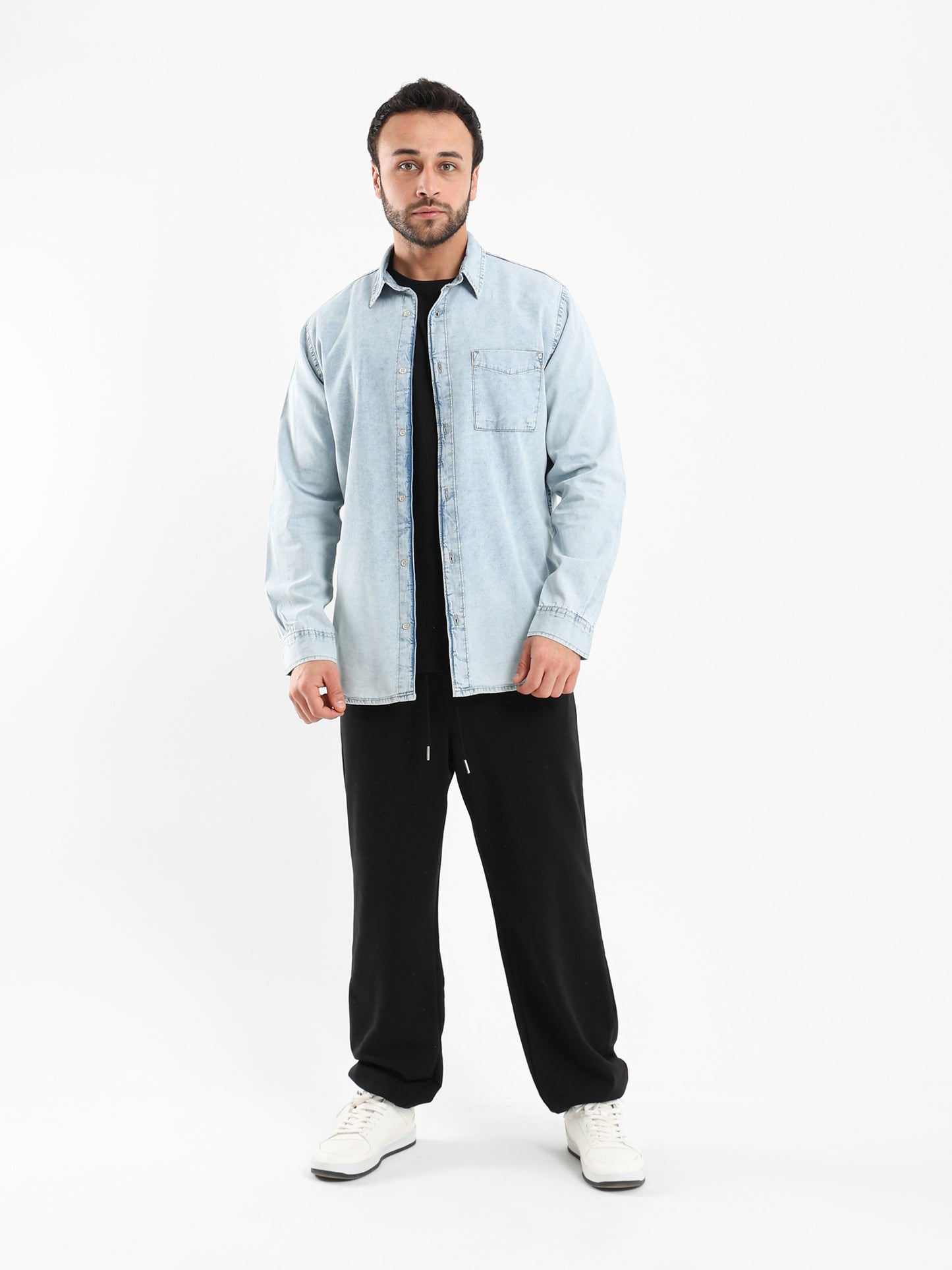 Elastic Waist Sweatpants with Ribbed Hem