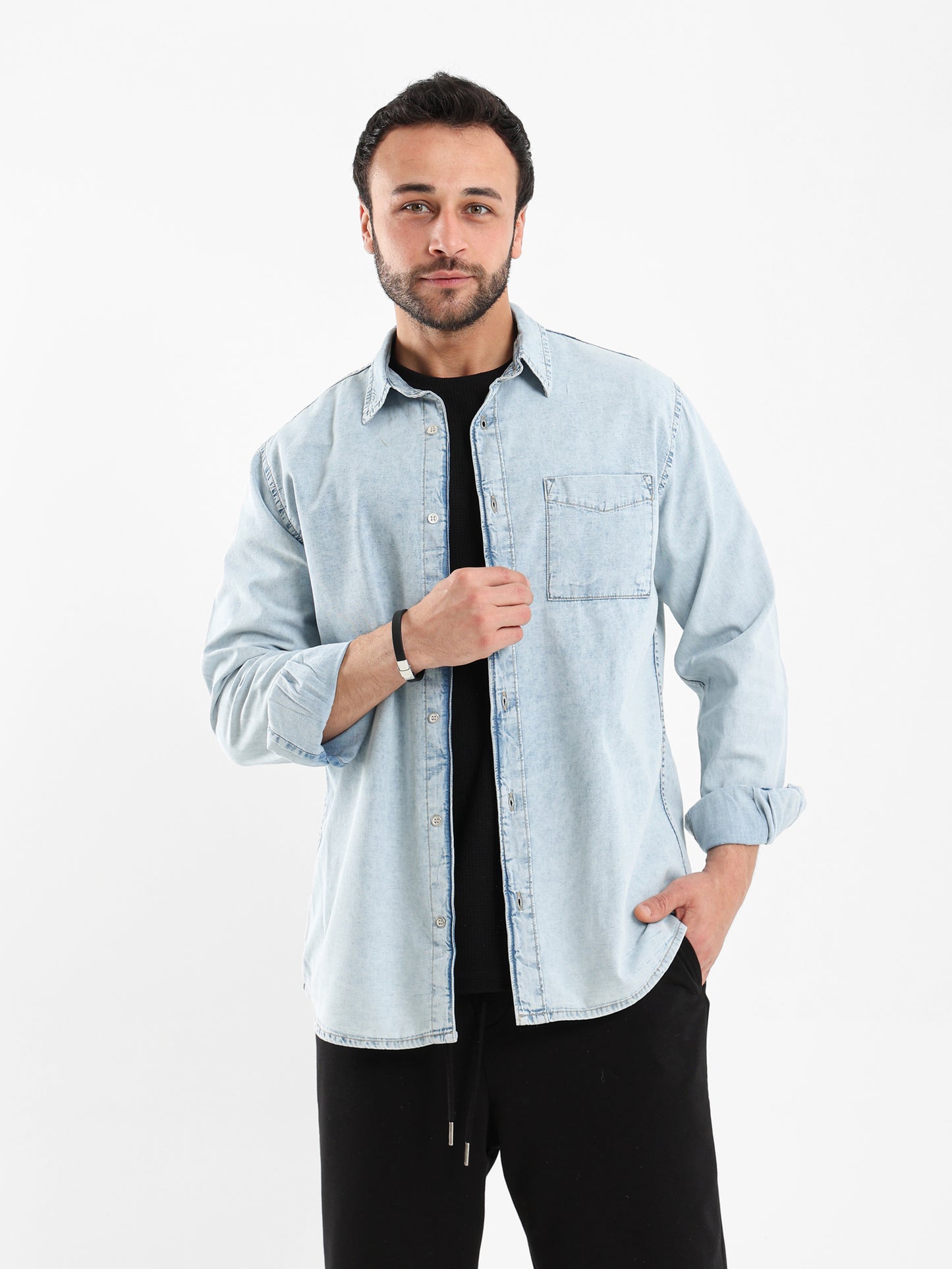Basic Denim Shirt Long Sleeve - Outlet
