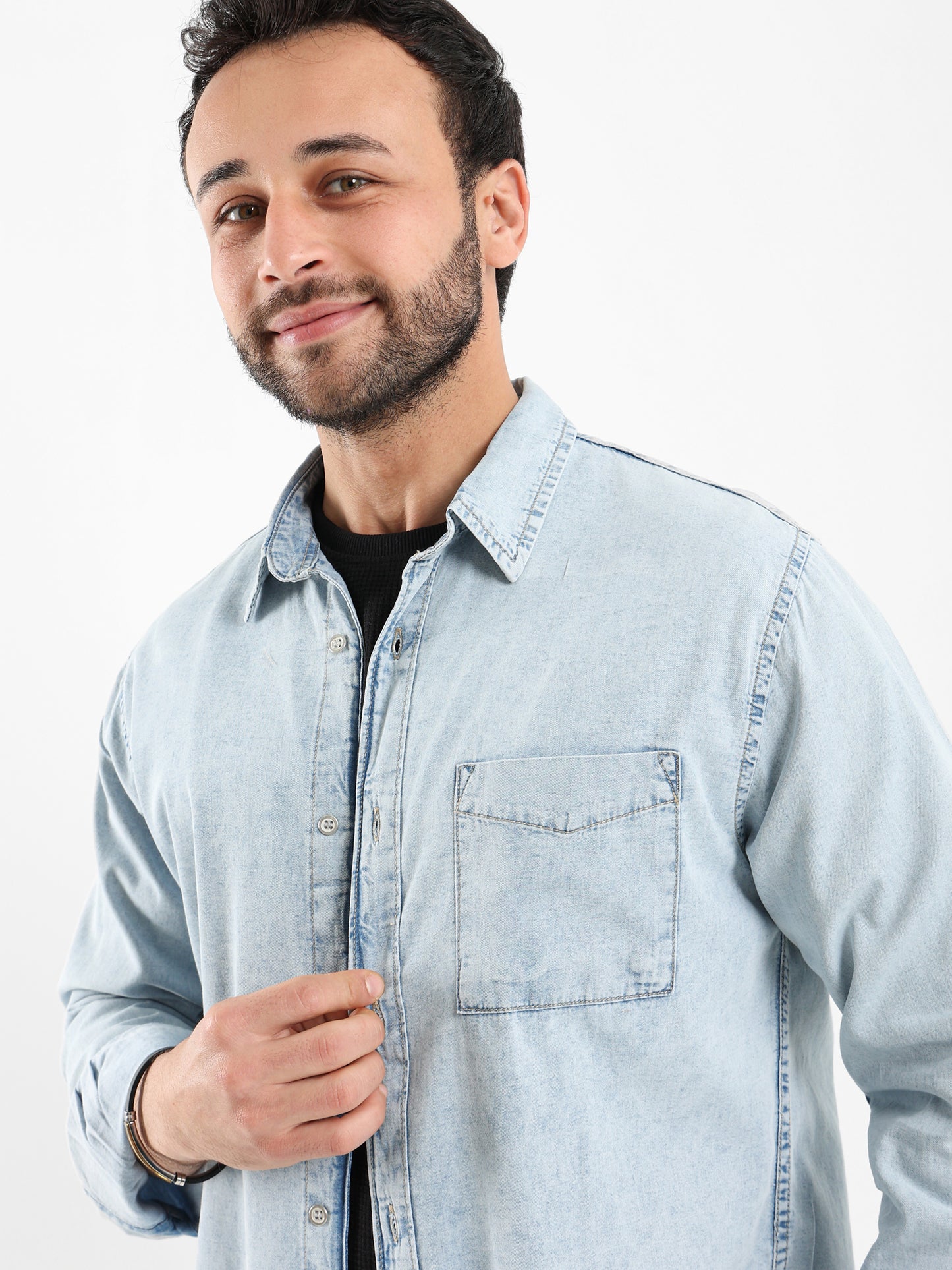 Basic Denim Shirt Long Sleeve - Outlet