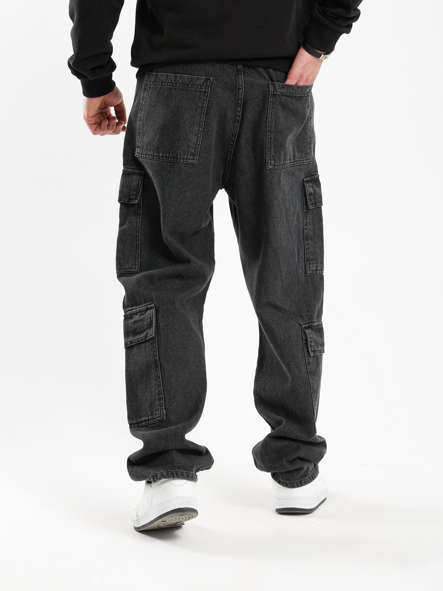 Dark Wash Cargo Jeans