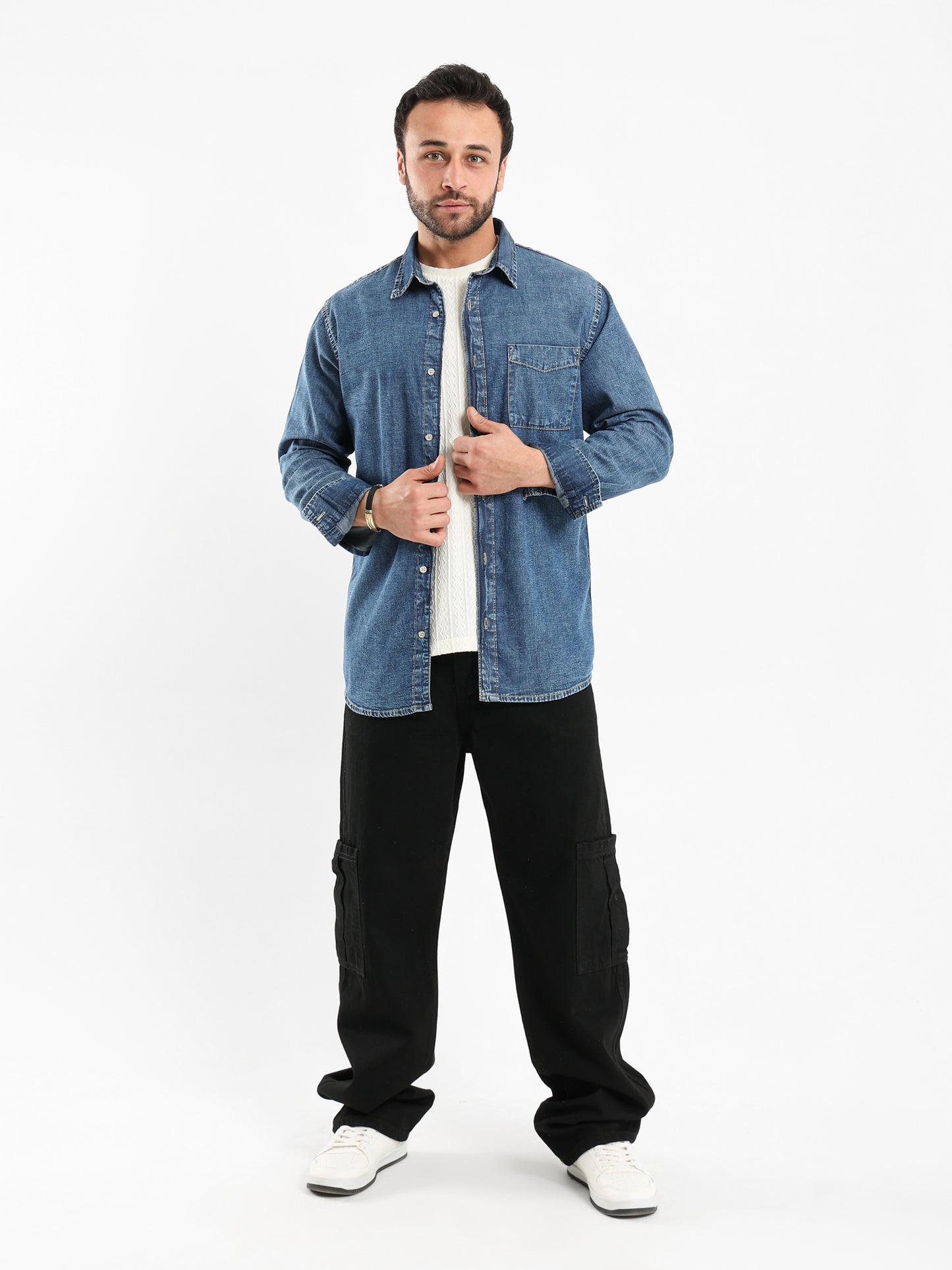 Basic Denim Shirt Long Sleeve - Outlet