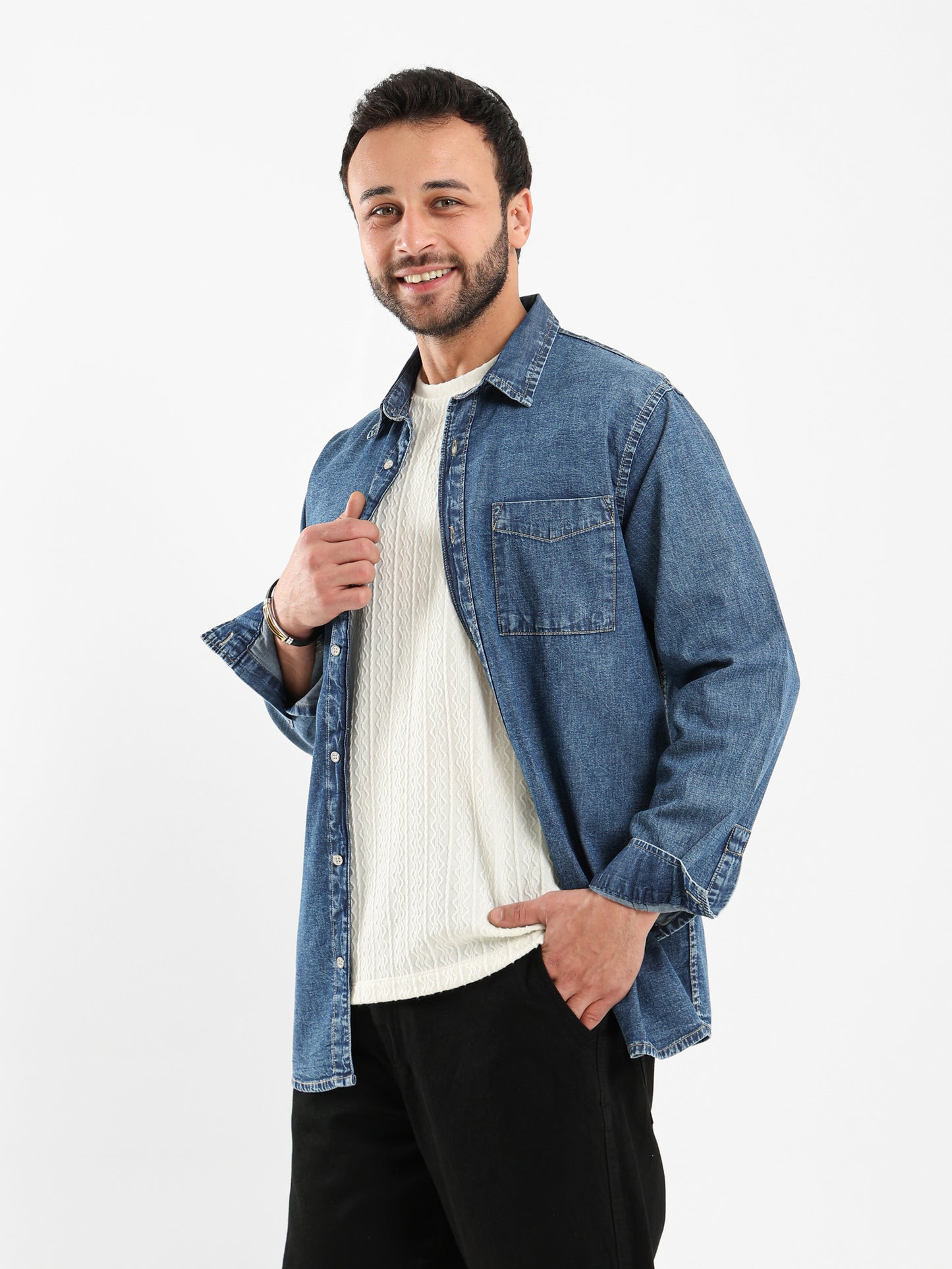 Basic Denim Shirt Long Sleeve - Outlet