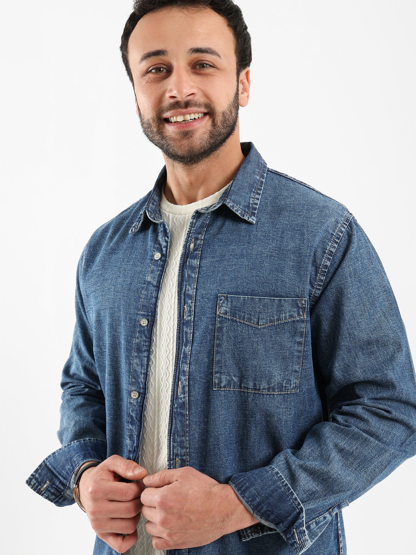 Basic Denim Shirt Long Sleeve - Outlet