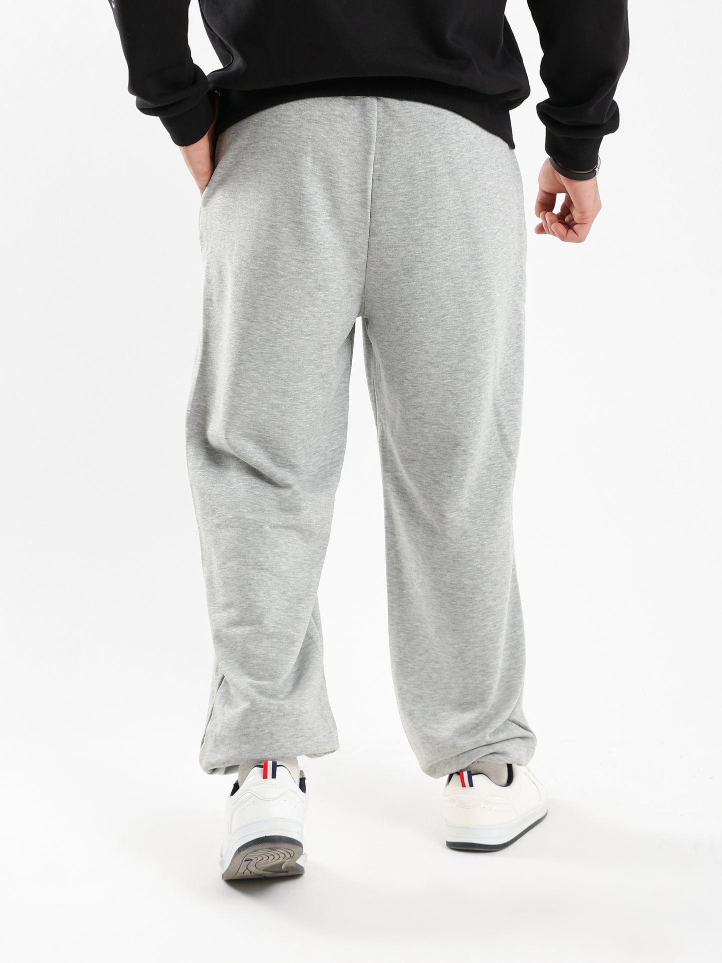 Elastic Waist Sweatpants with Ribbed Hem