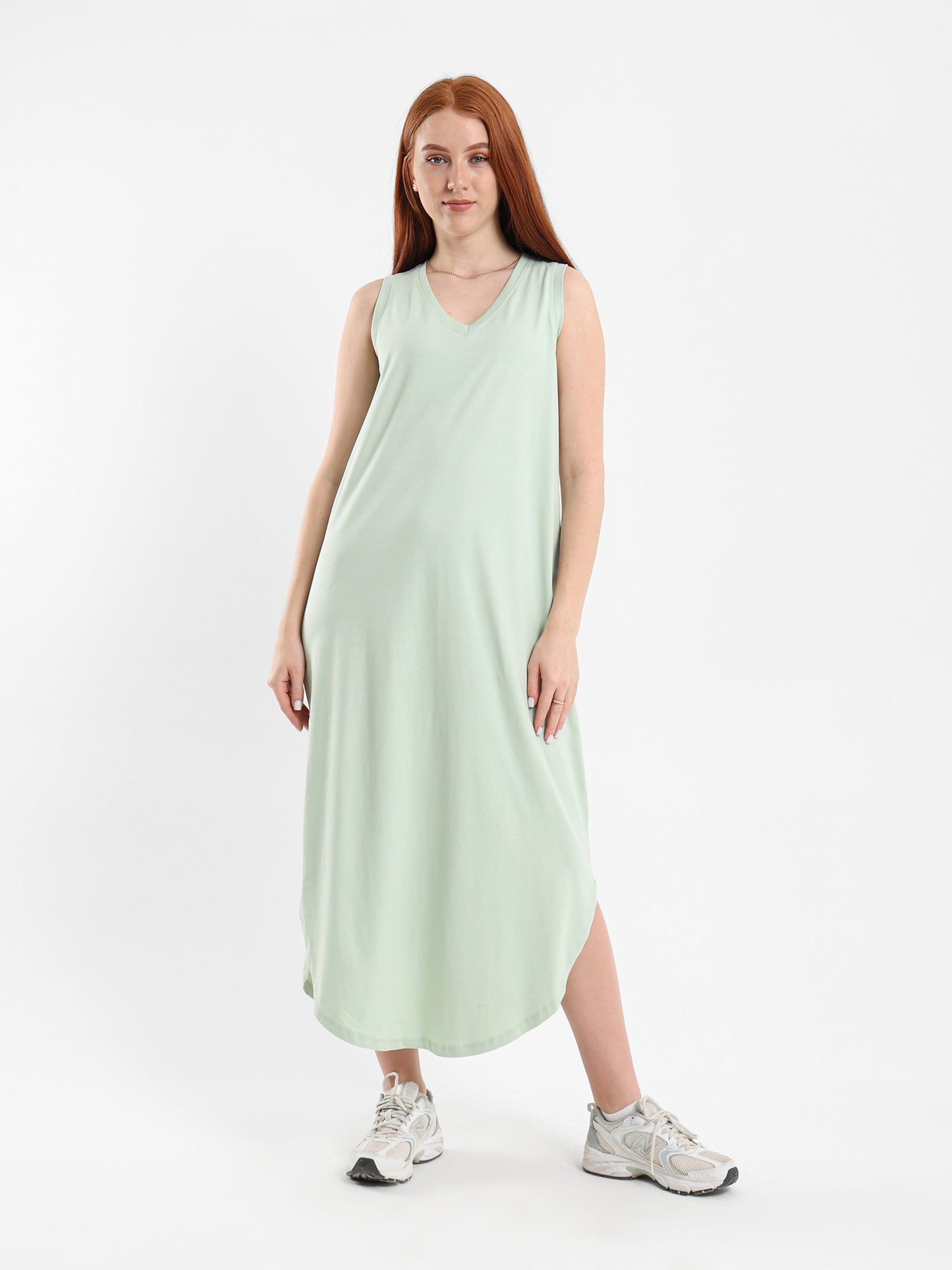 Sleeveless High-Low Midi Dress