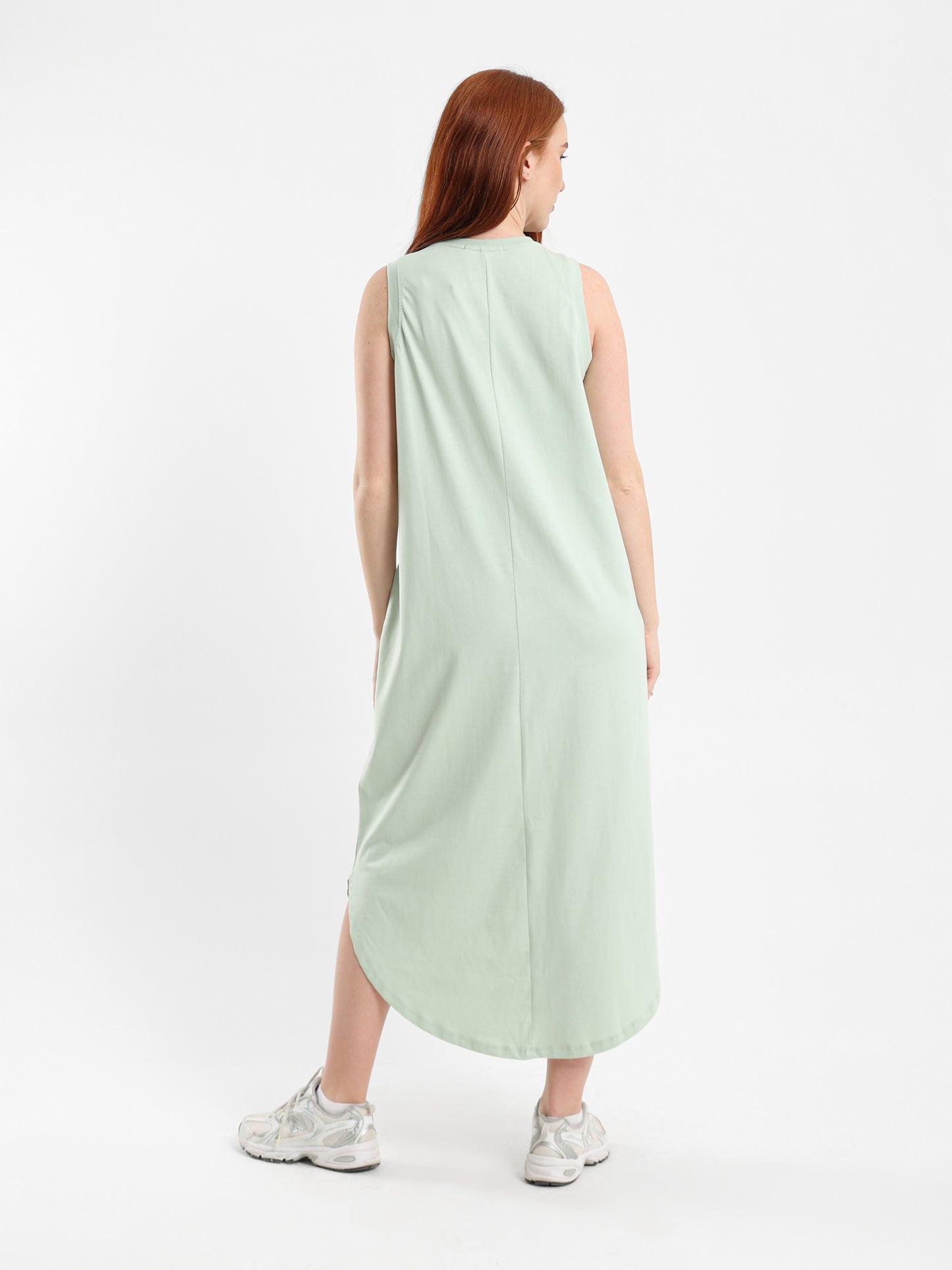 Sleeveless High-Low Midi Dress