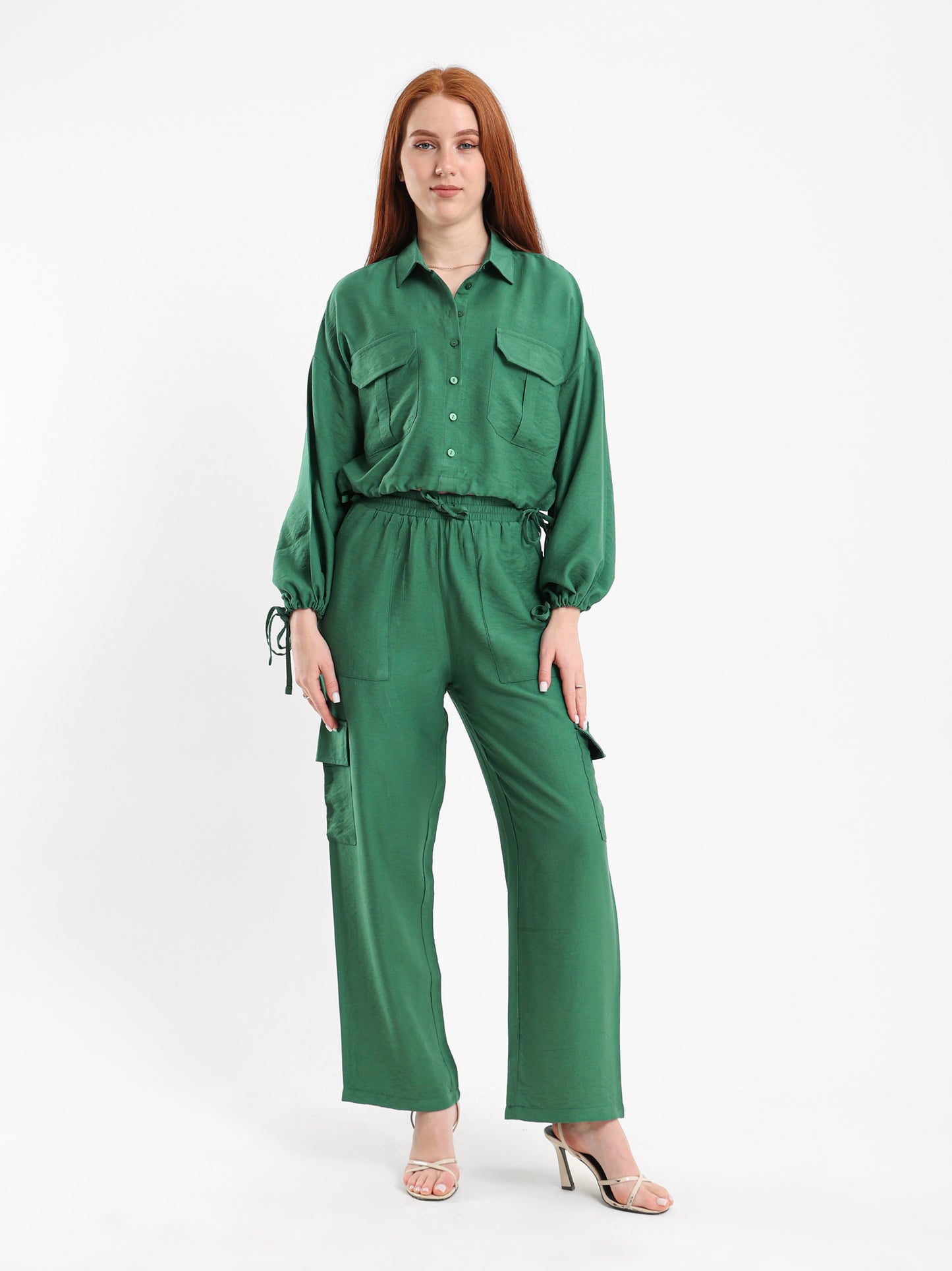 Drawstring Cropped Shirt