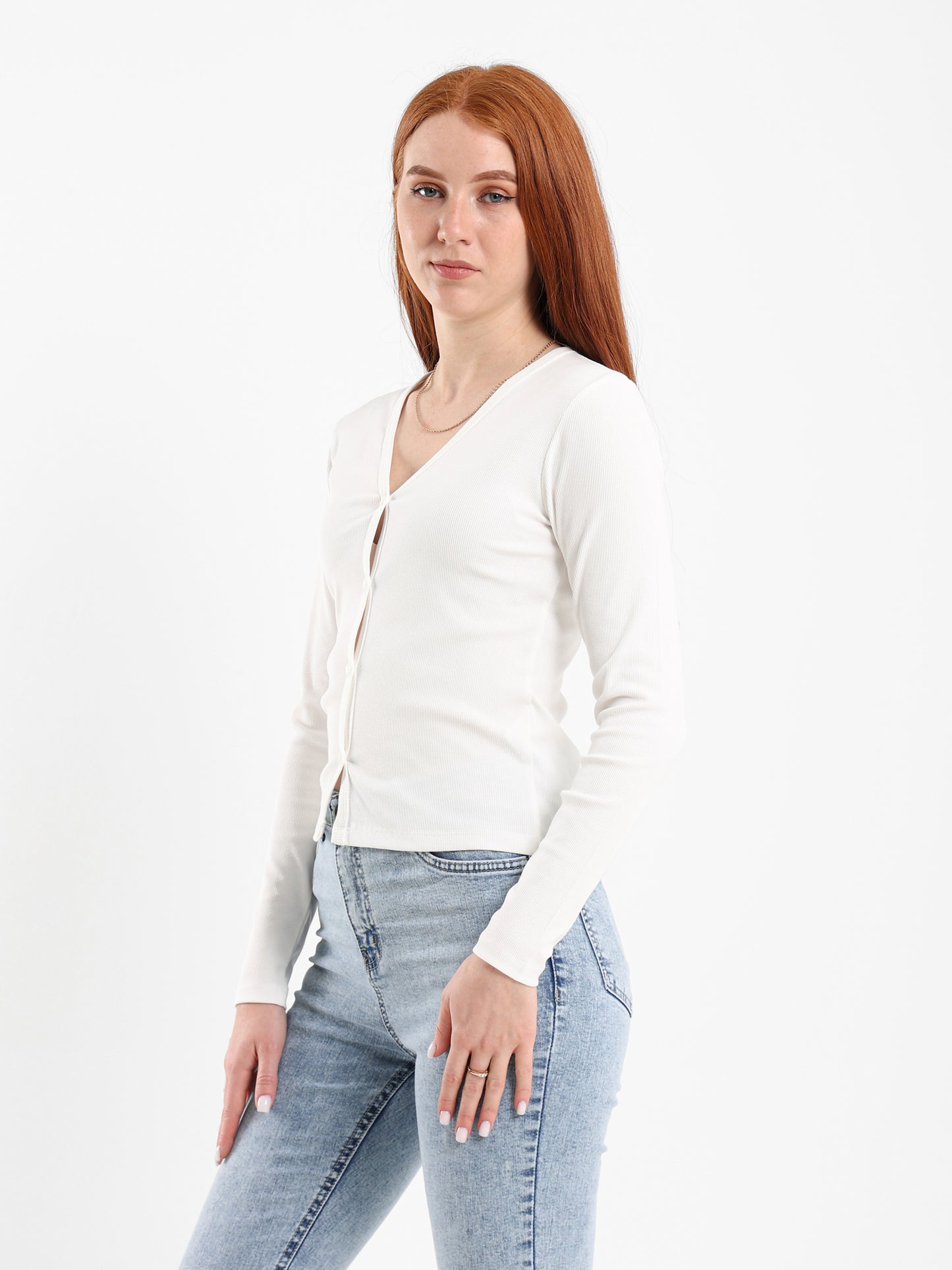 Ribbed Fitted Long Sleeve Cardigan