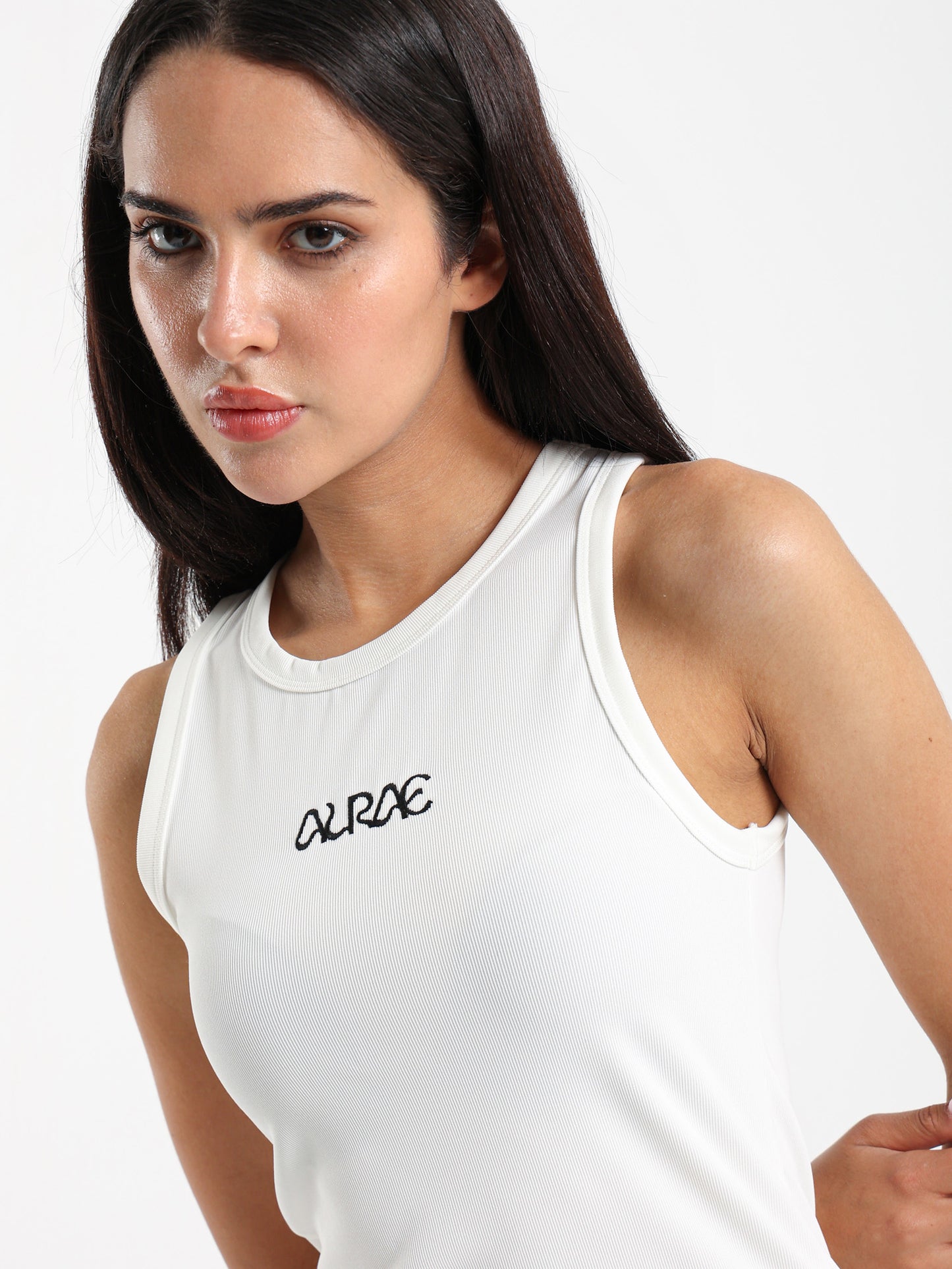Embroidered Cropped Halter neck Tee