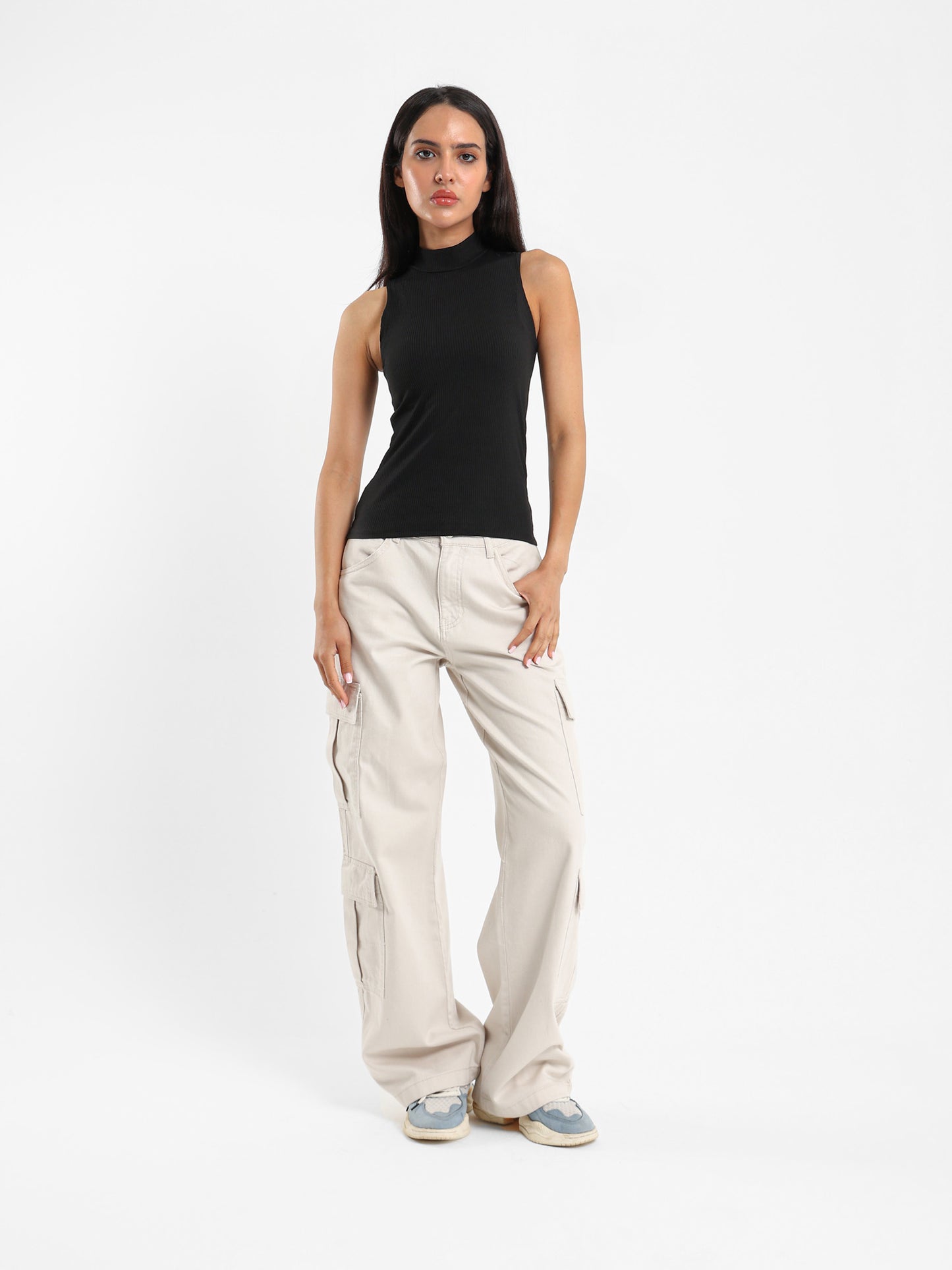 Sleeveless Mock-Neck Top