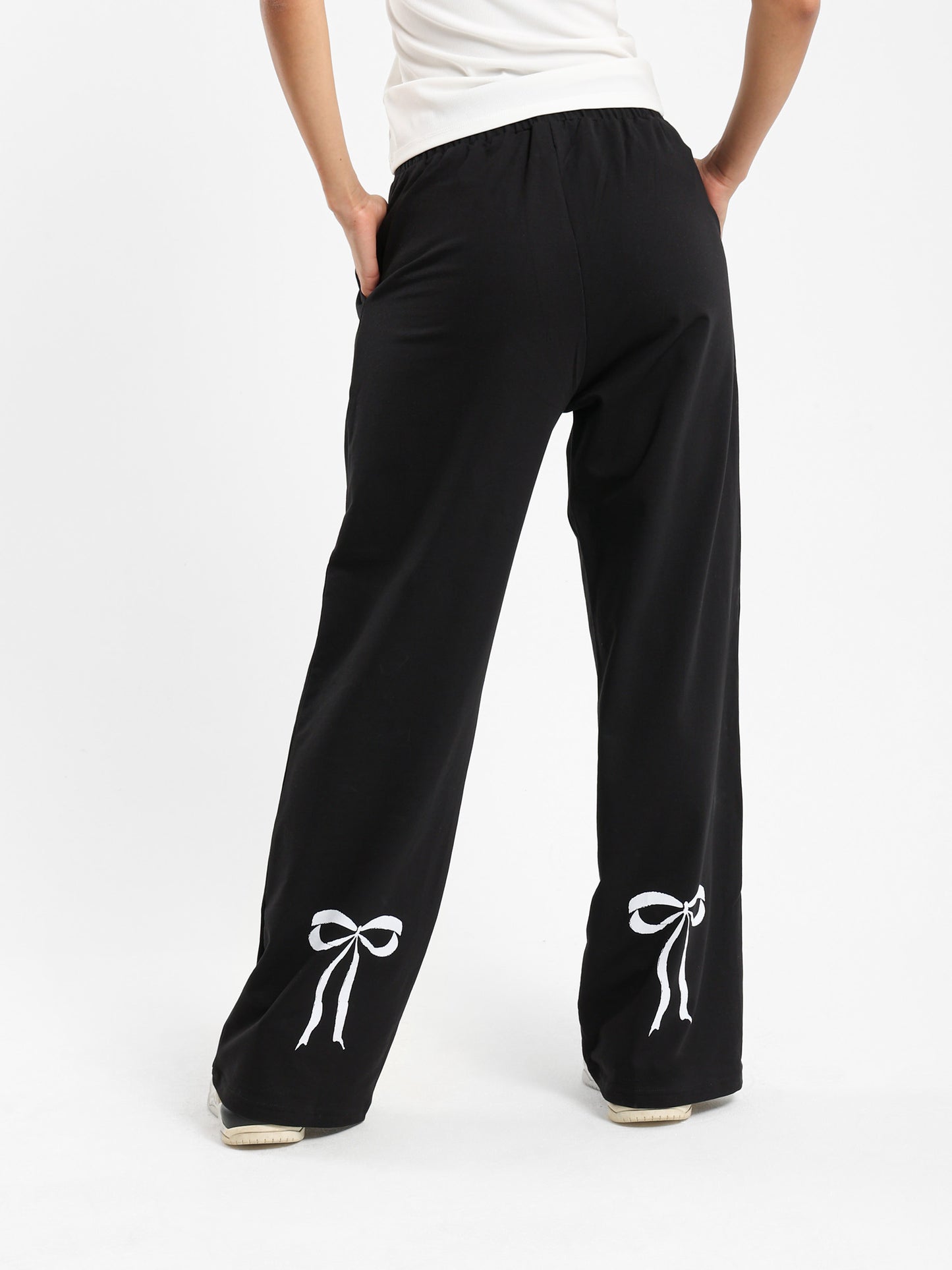 Back Printed Bow Sweatpants