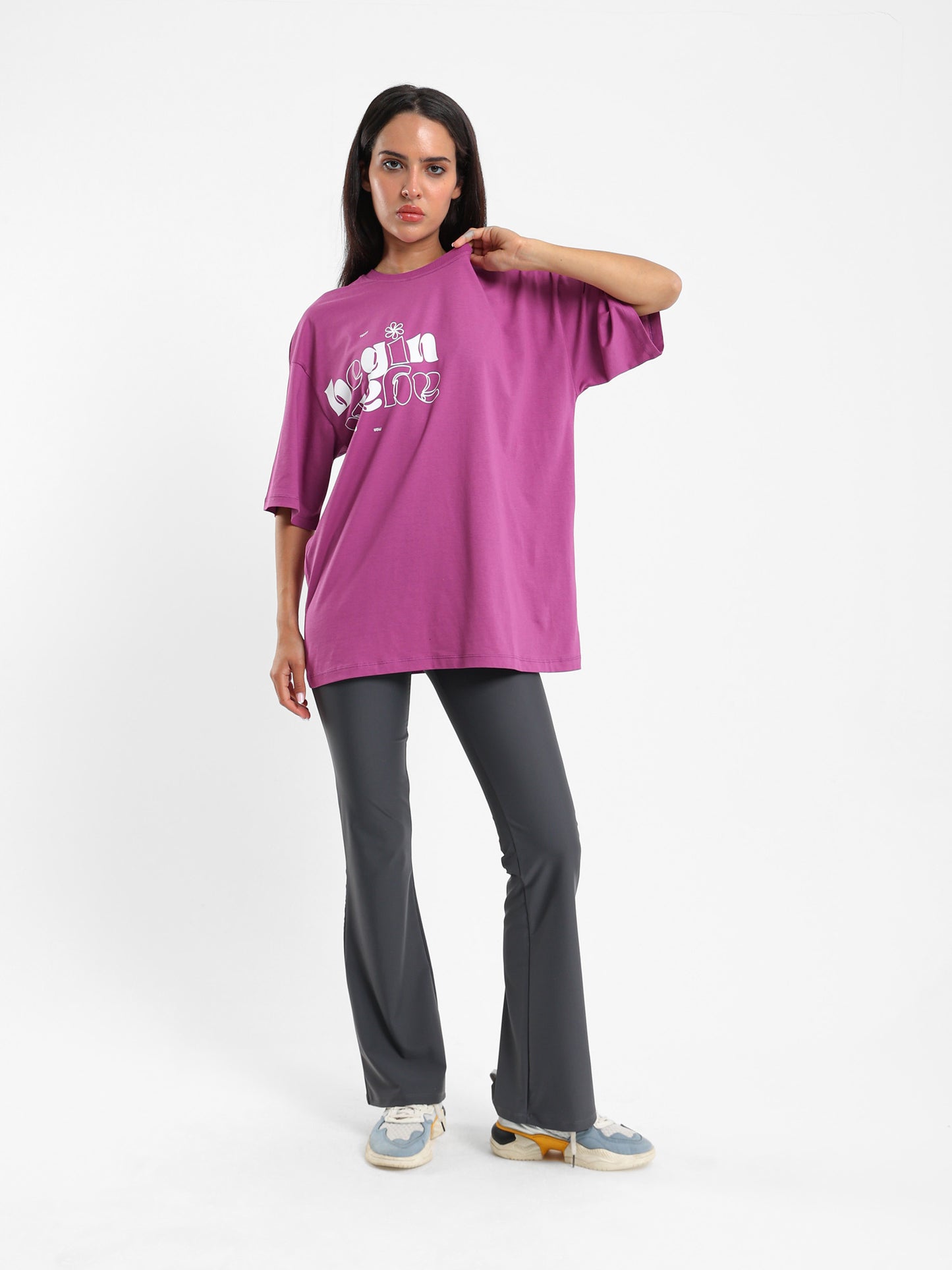 Begin Again Printed Oversized Tee