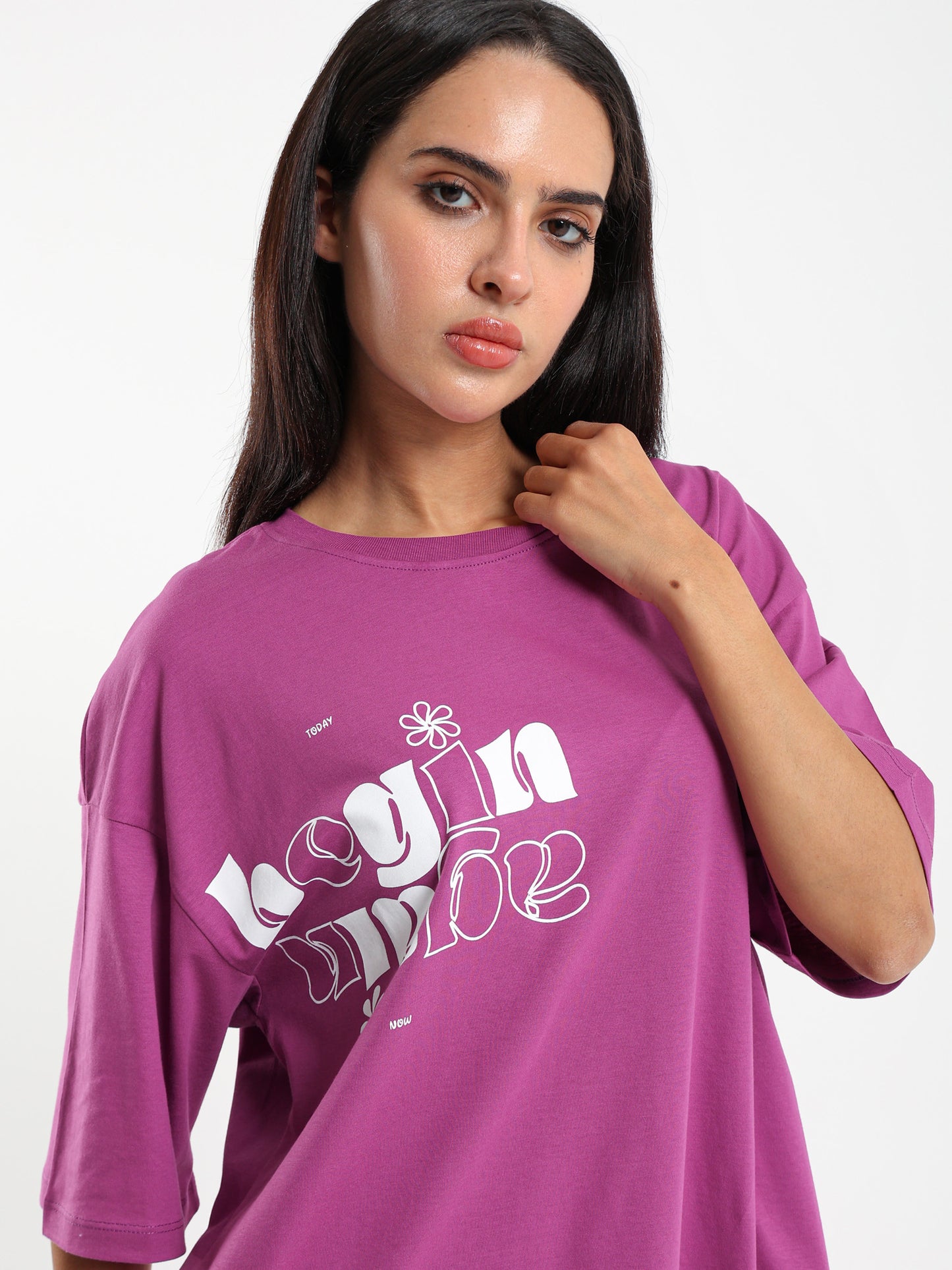 Begin Again Printed Oversized Tee