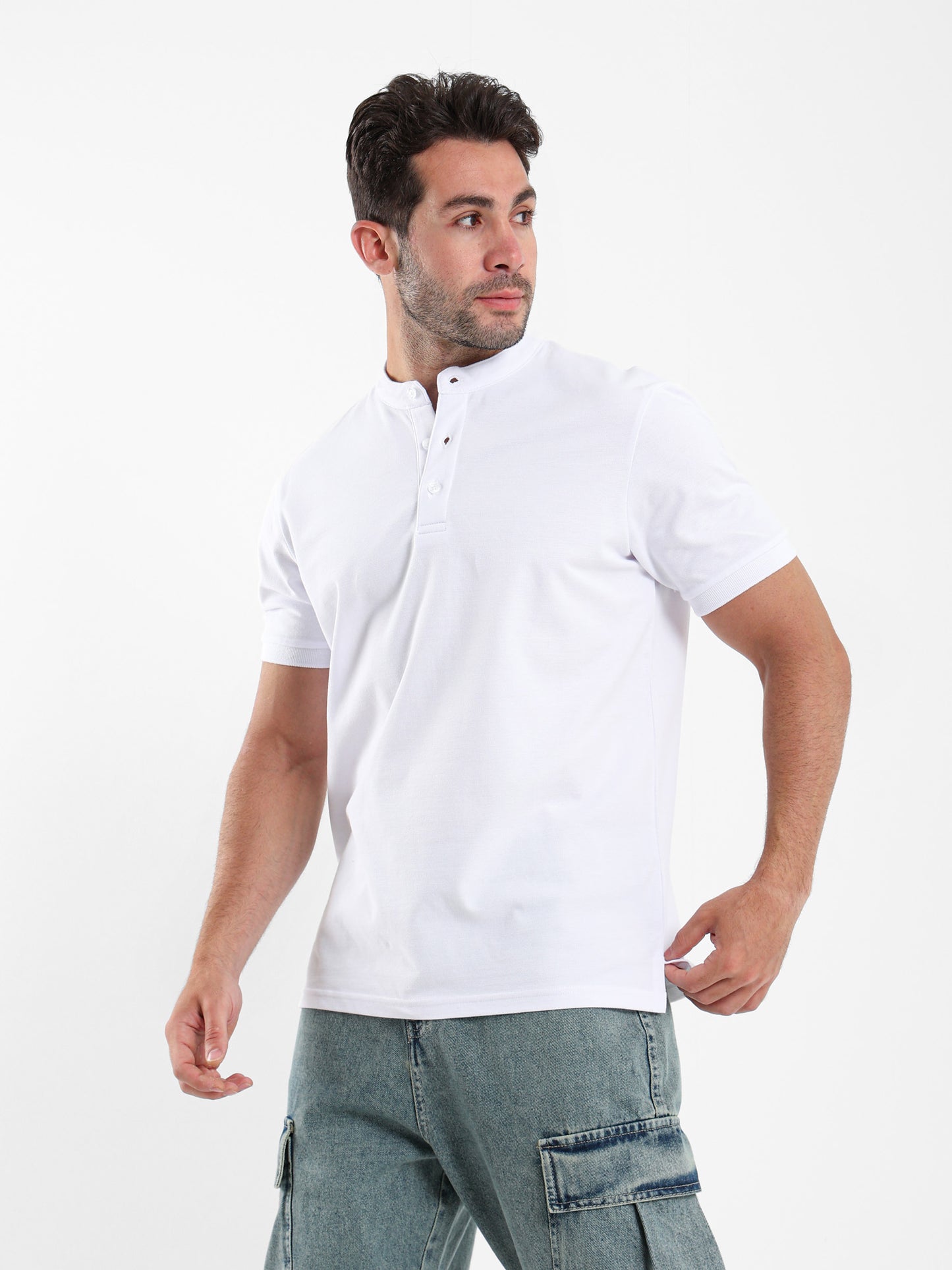 Grandad Collar Polo Shirt