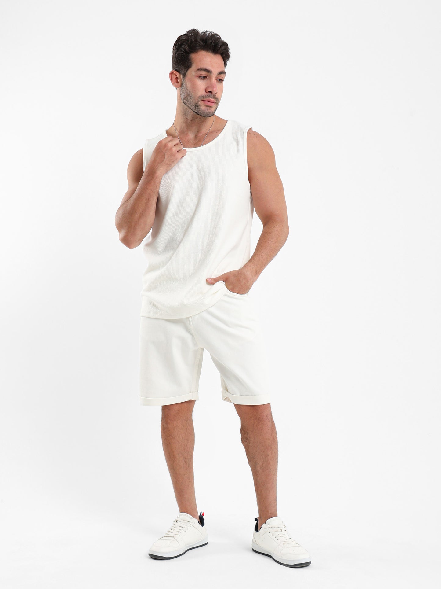 Ribbed Sleeveless T-Shirt