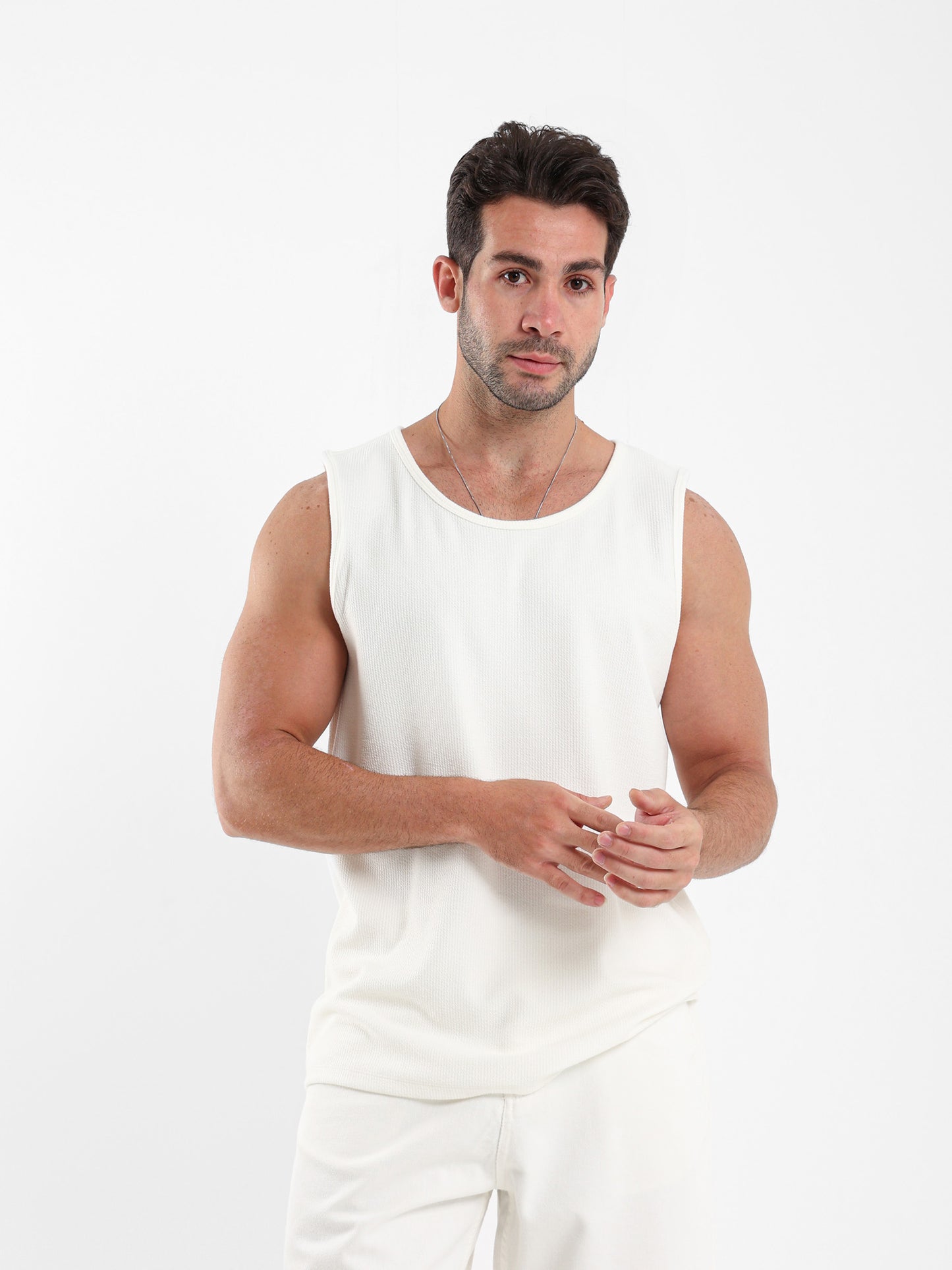 Ribbed Sleeveless T-Shirt