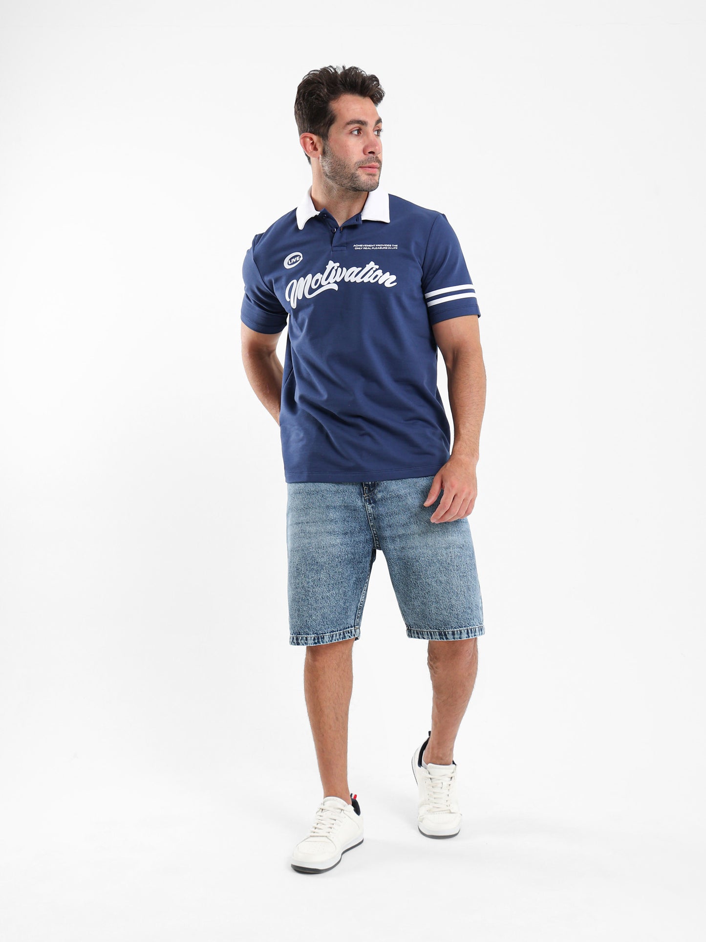 Contrasting Color Polo Shirt