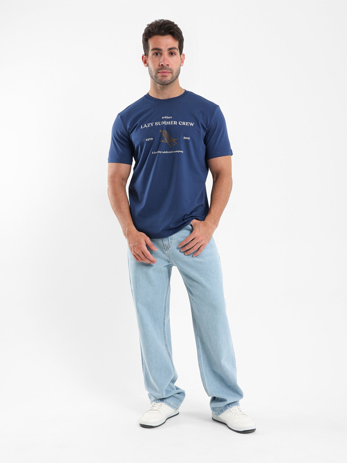 Lazy Summer Crew Front Print T-Shirt