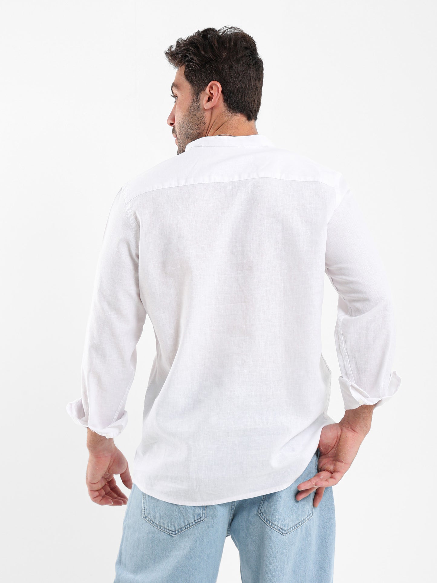 Mandarina Collar Linen Shirt